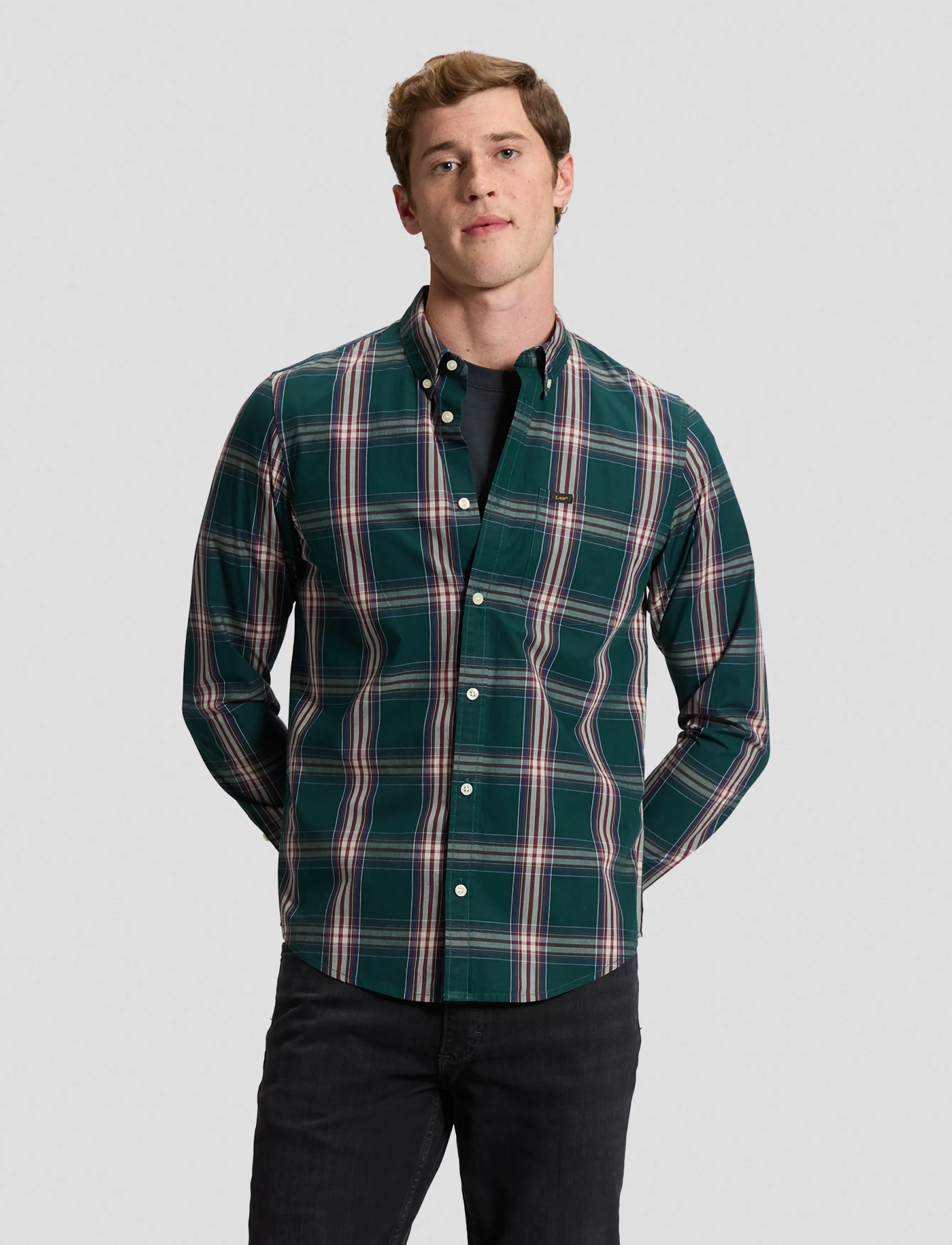 Lee Jeans LEE BUTTON DOWN - Kläder - PONDEROSA PINE / green
