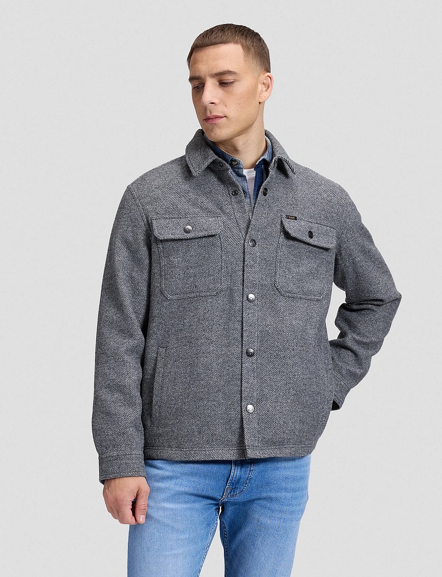 Lee Jeans - WOOL OVERSHIRT - winterjacken - heather grey - 0