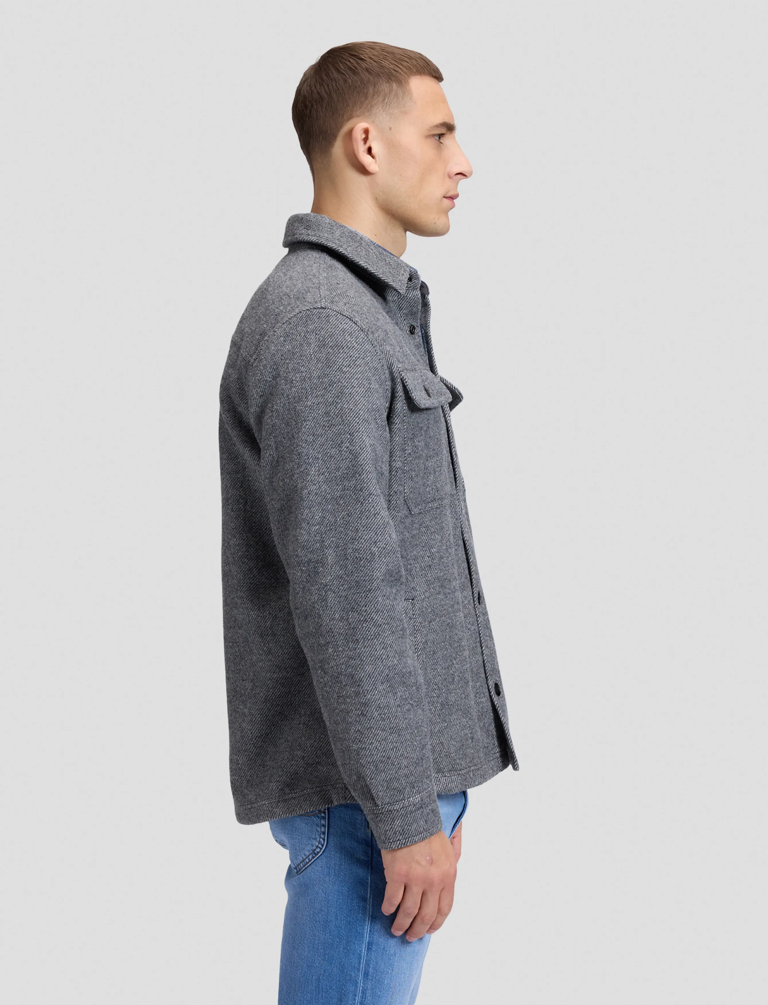 Lee Jeans - WOOL OVERSHIRT - sügisjakid - heather grey - 5