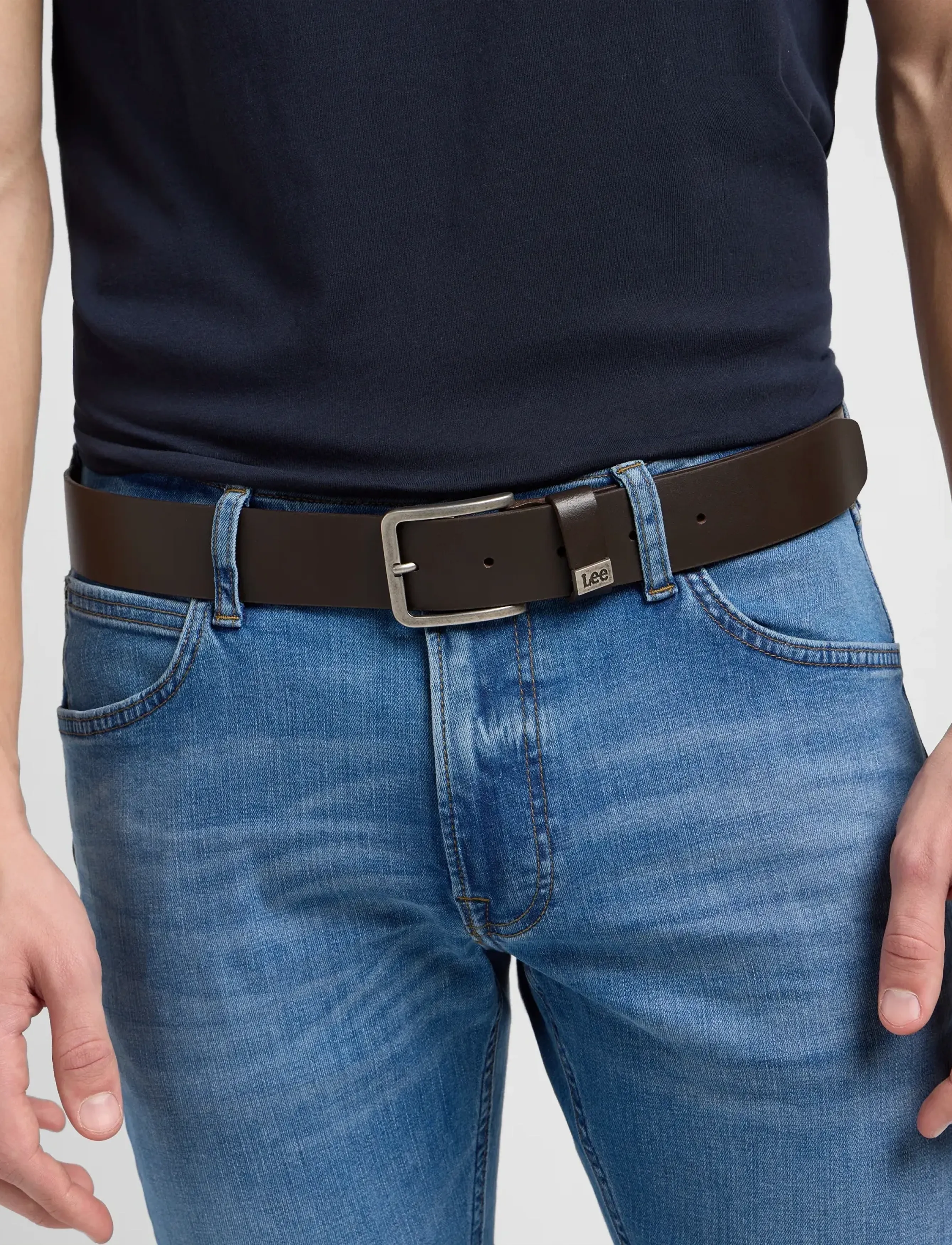 Lee Jeans SMALL LOGO BELT - Lee Jeans - DARK BROWN / brown