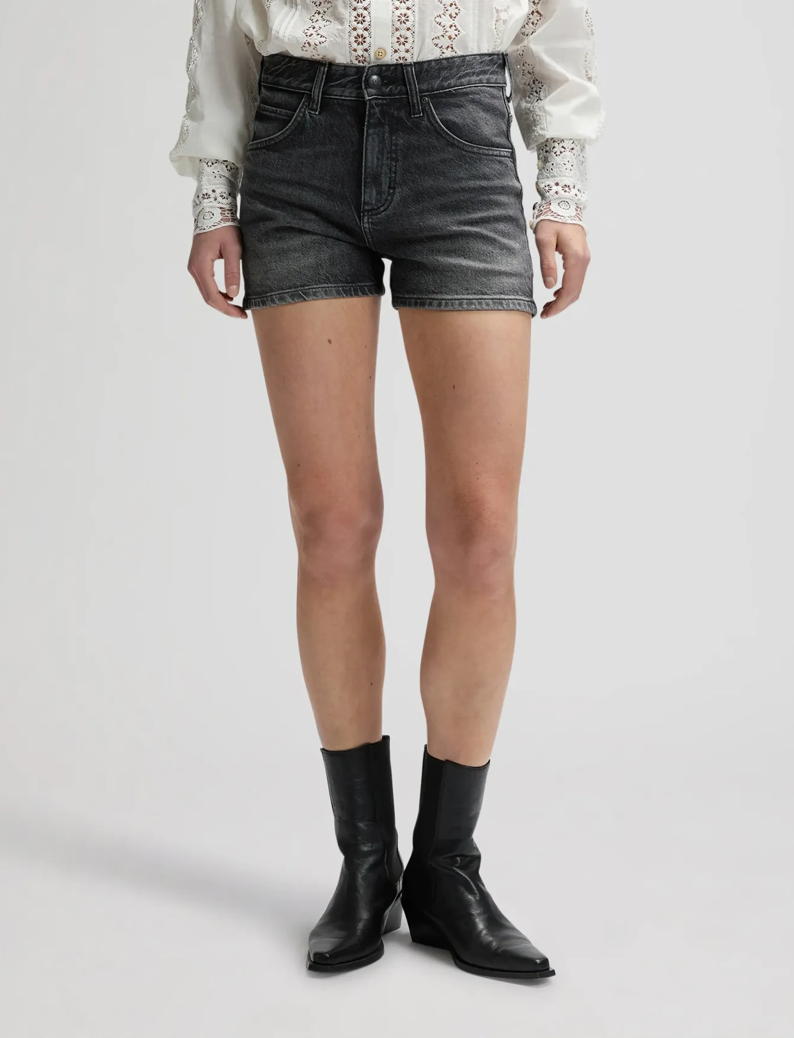 Lee Jeans RIDER SHORT 3IN - Vaatteet - BET ON BLACK / grey