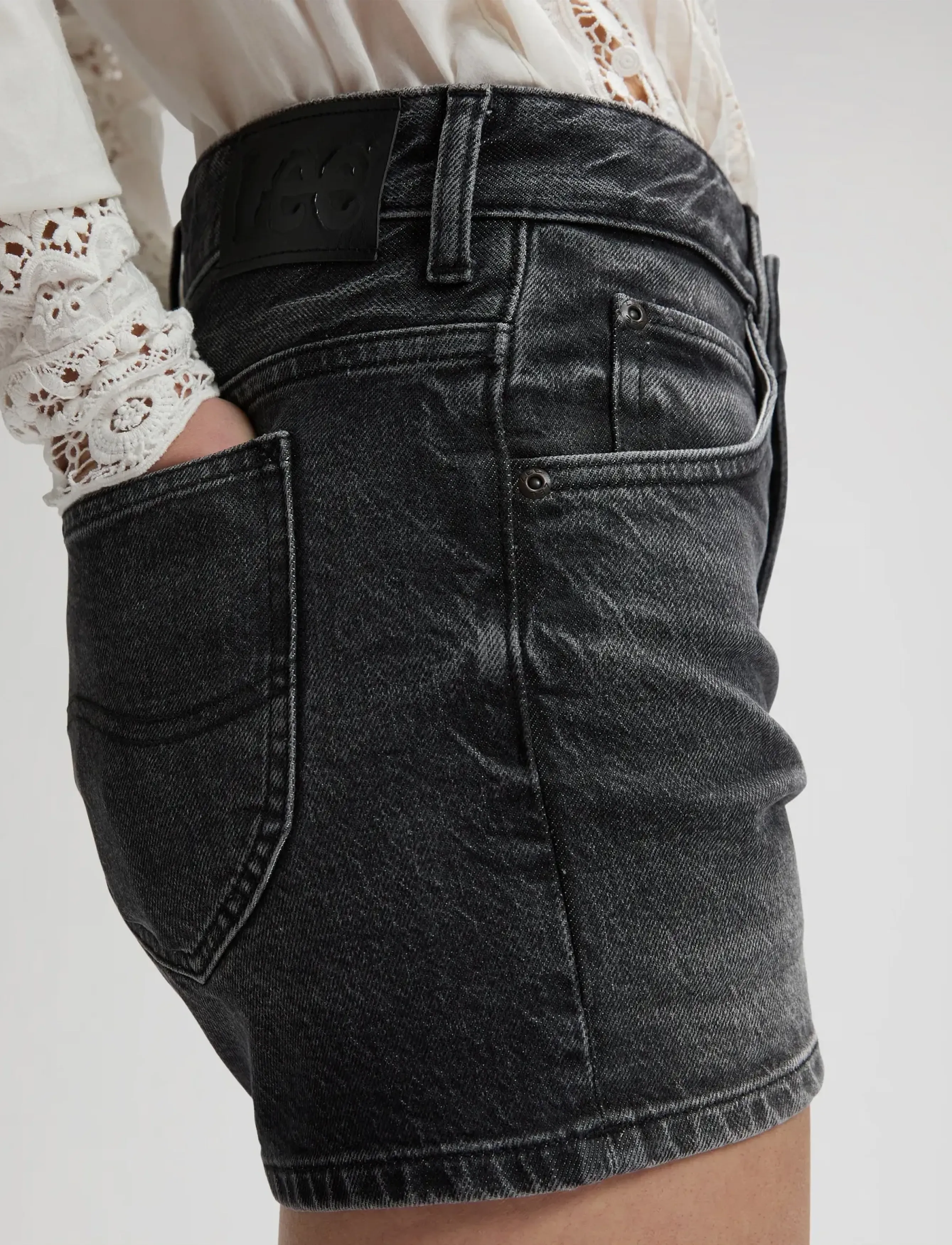 Lee Jeans - RIDER SHORT 3IN - jorts - bet on black - 5