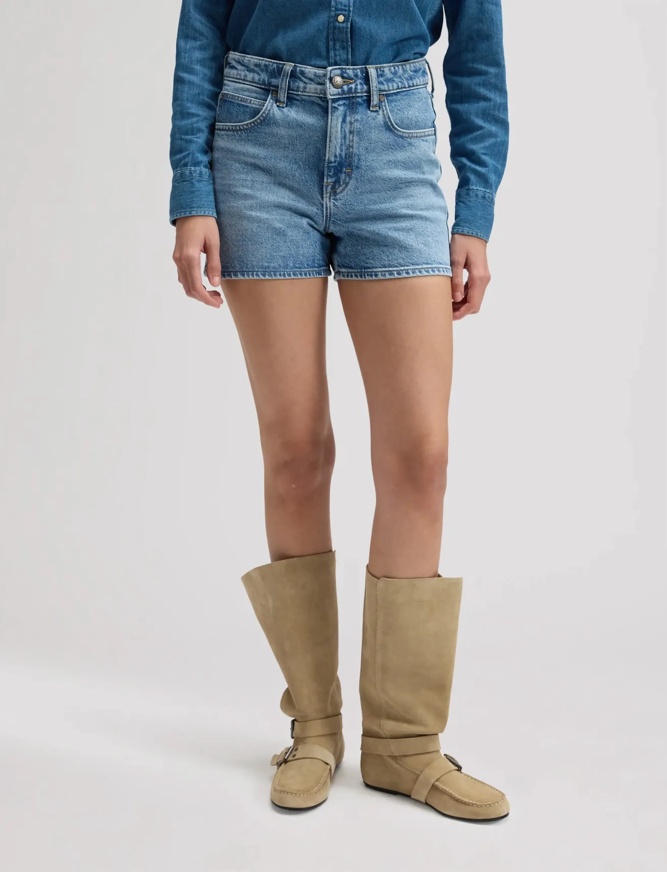 Lee Jeans CAROL SHORT - Vaatteet - CALM SEAS / blue