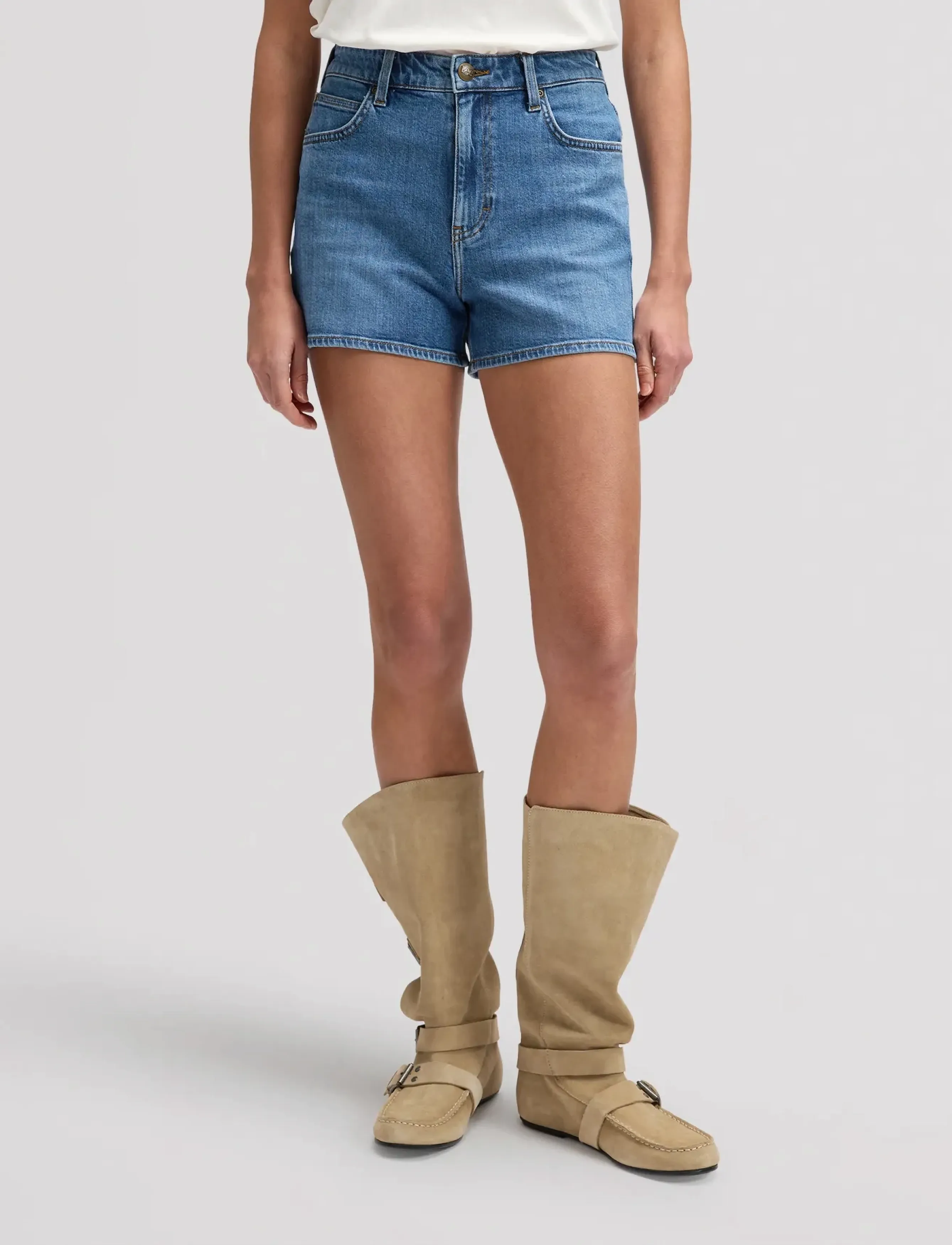 Lee Jeans CAROL SHORT - Vaatteet - SLEET / blue