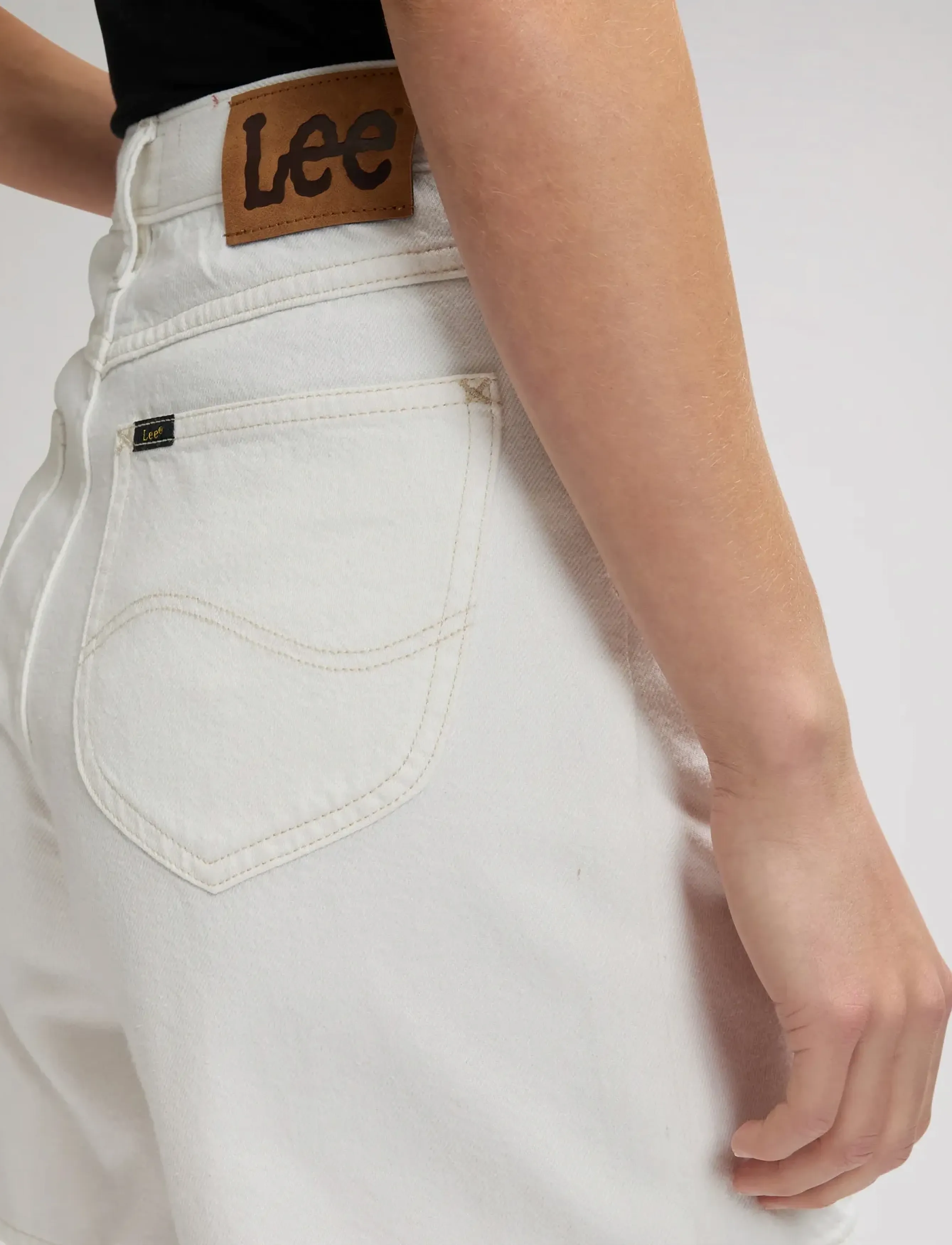 Lee Jeans - STELLA SHORT - laveste priser - powder white - 5