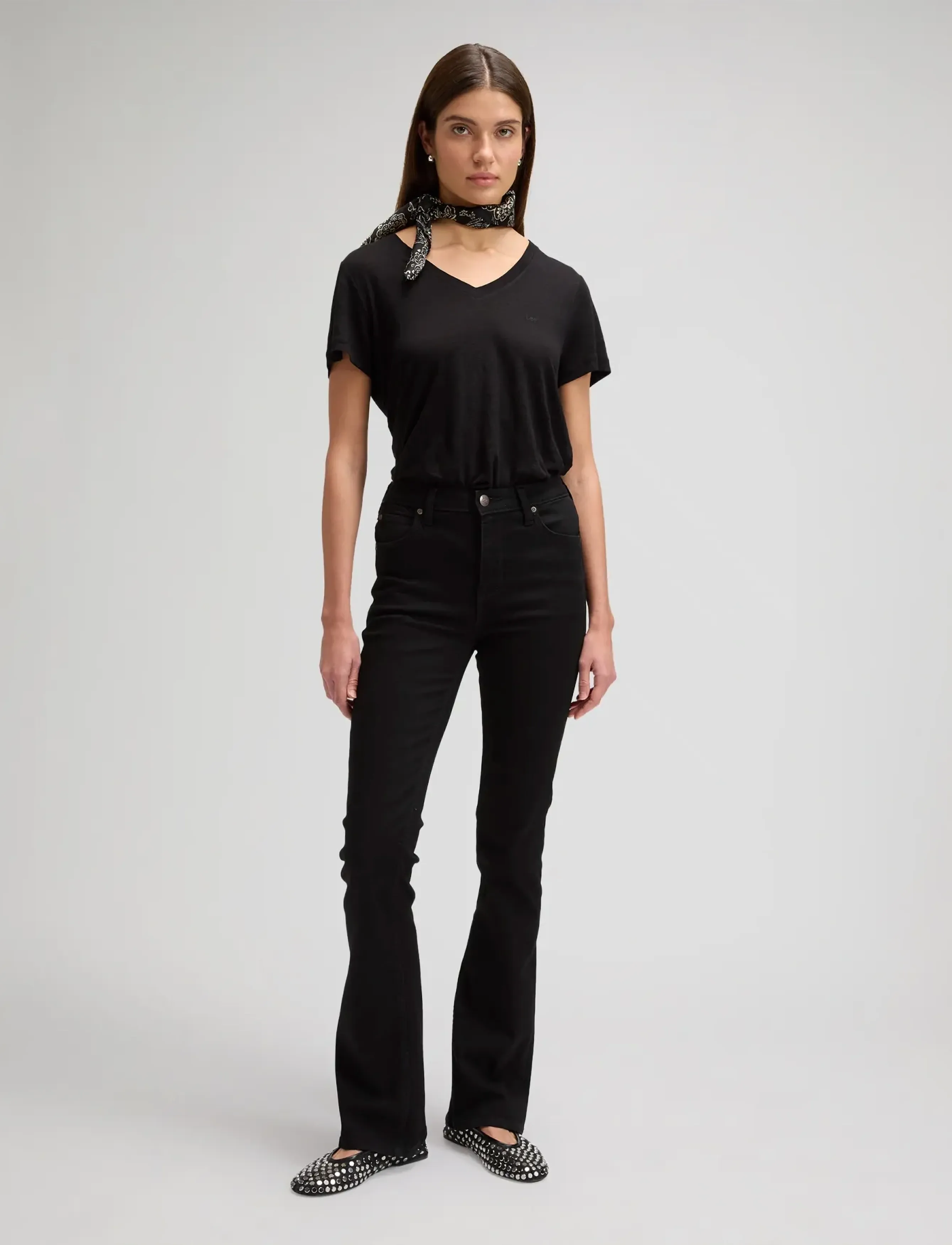 Lee Jeans - V NECK TEE - madalaimad hinnad - black - 3