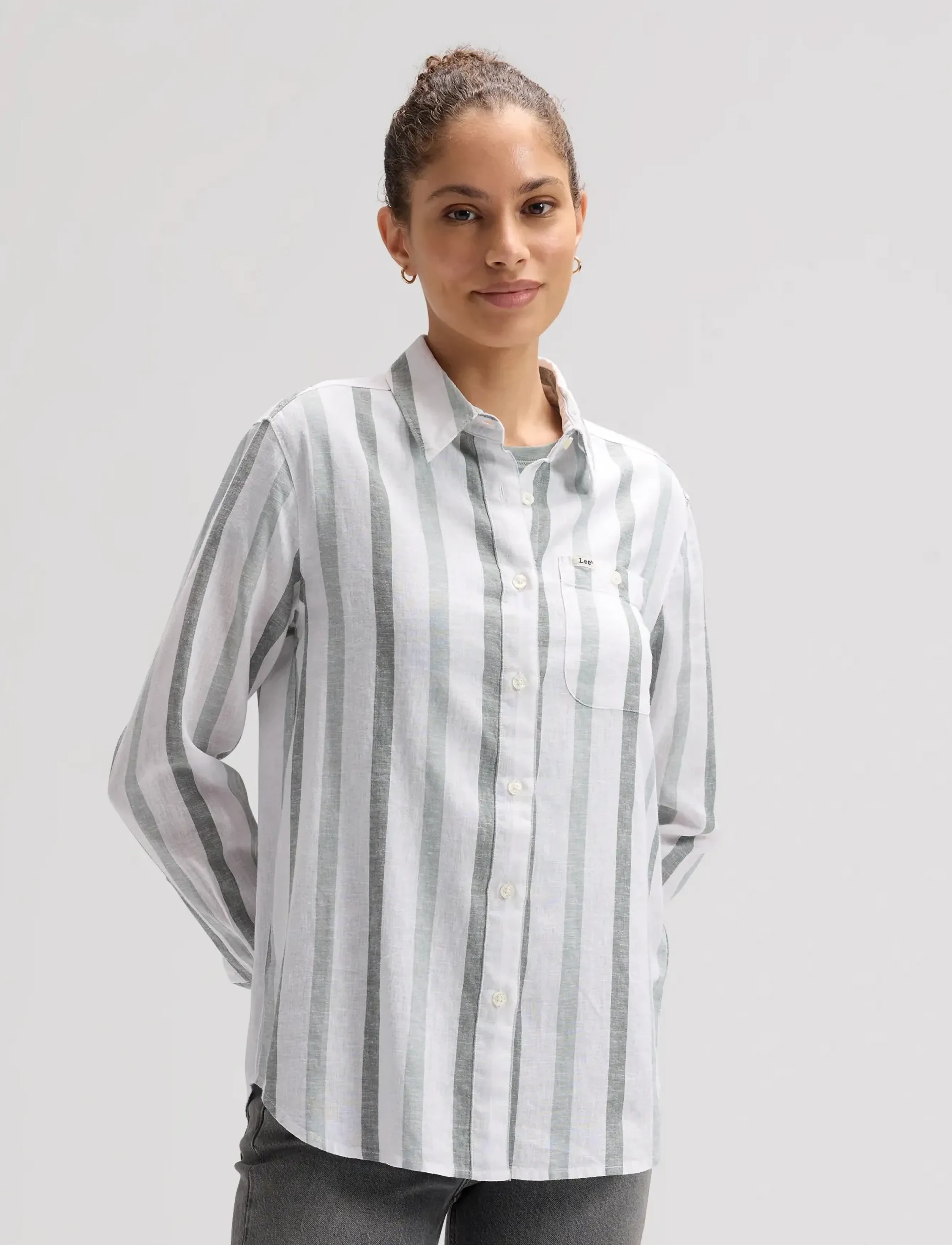 Lee Jeans ALL PURPOSE SHIRT - Särgid - DESERT SAGE STRIPE / white