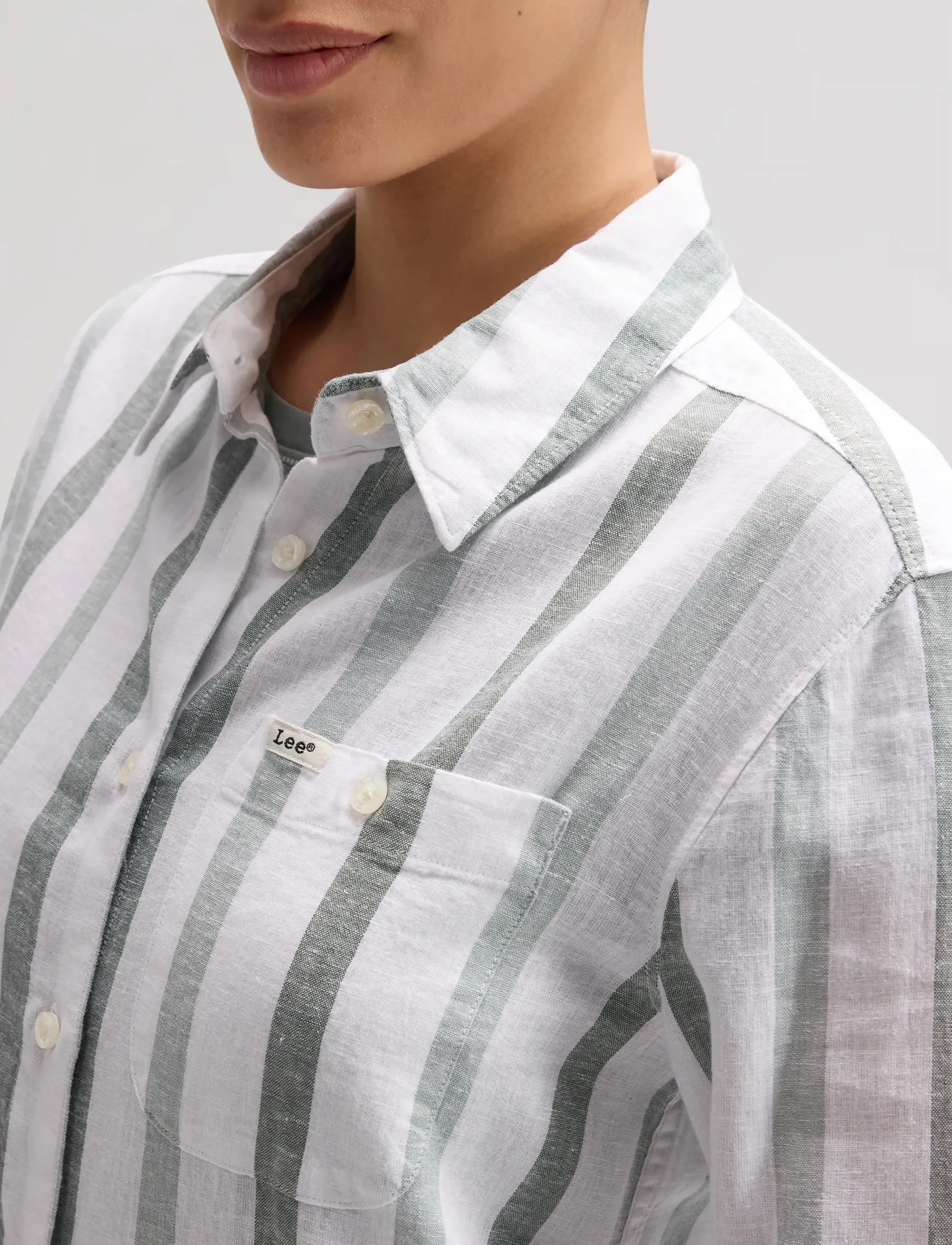 Lee Jeans - ALL PURPOSE SHIRT - hørskjorter - desert sage stripe - 5