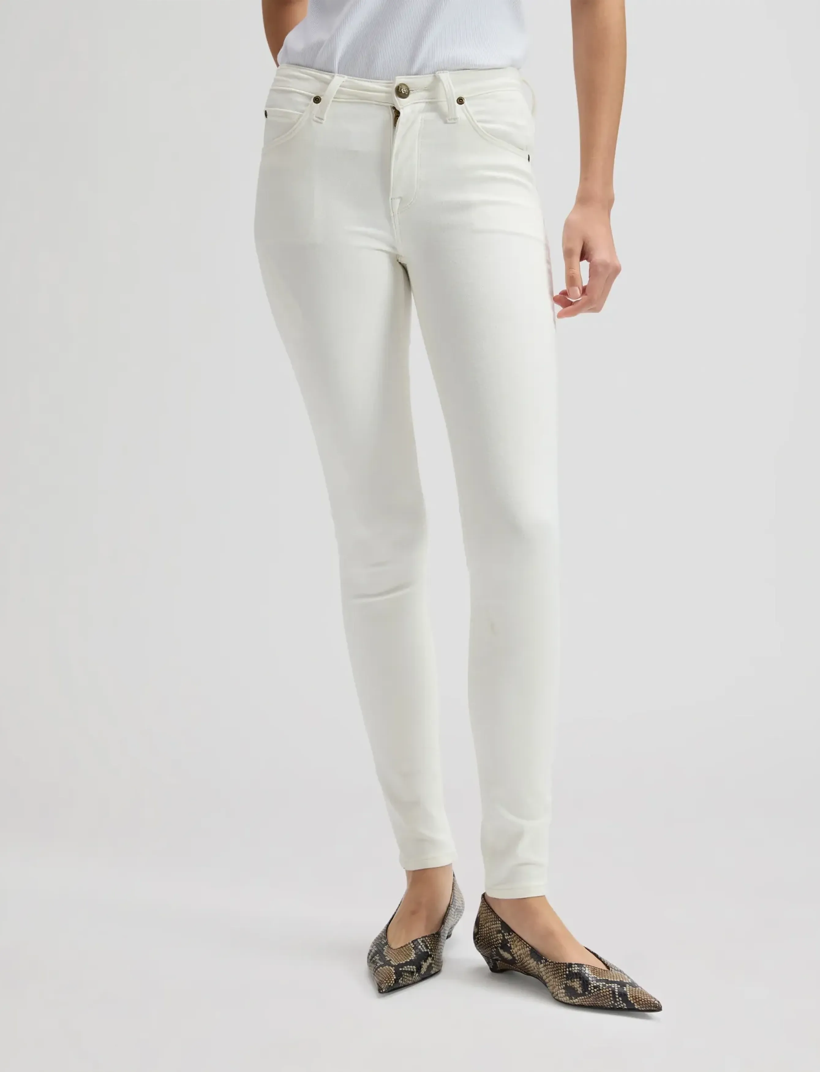 Lee Jeans Scarlett High, 29 x 33, Jeans, Weiß - Skinny, Frauen