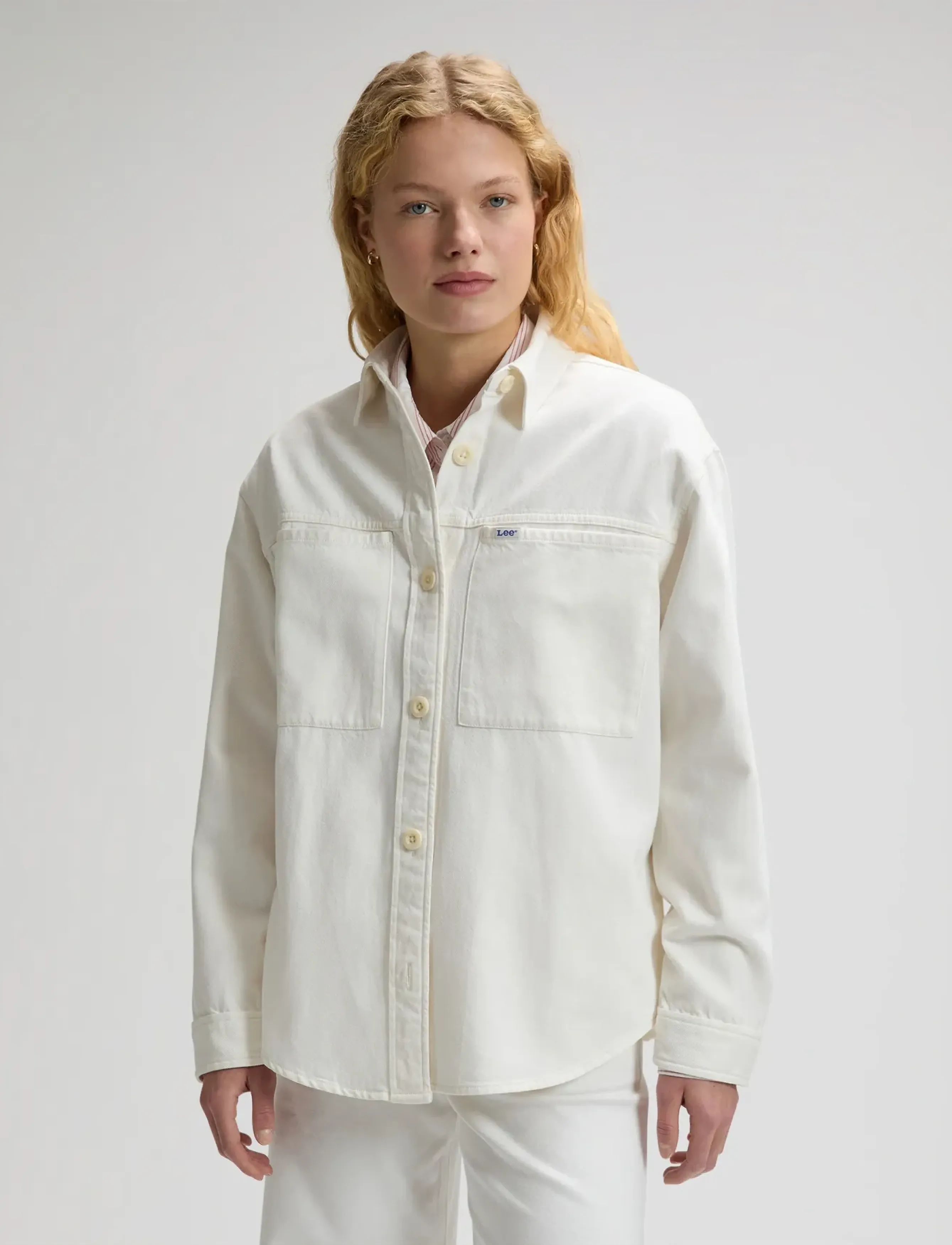 Lee Jeans UTILITY OVERSHIRT - Joped - POWDER WHITE / cream