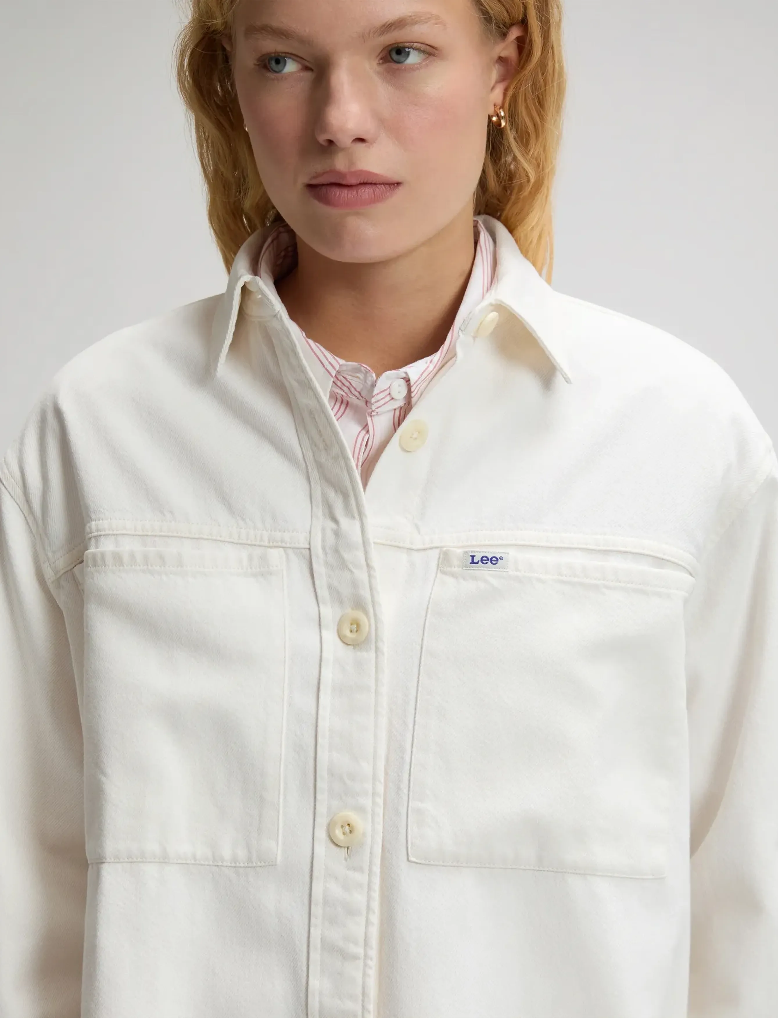 Lee Jeans - UTILITY OVERSHIRT - overtøj - powder white - 5
