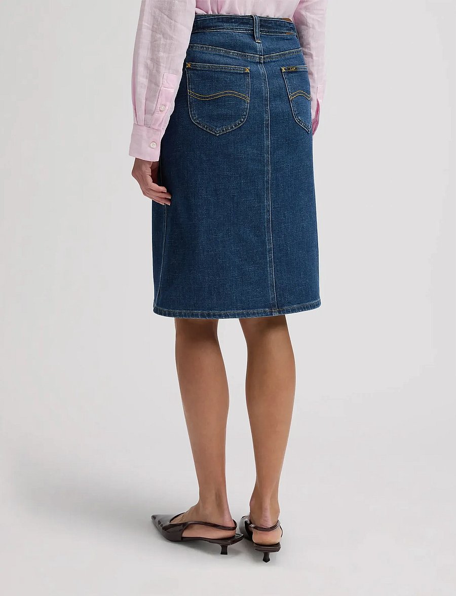 Lee Jeans - MIDI SKIRT WITH BOW - jeanskjolar - seaside trip - 2