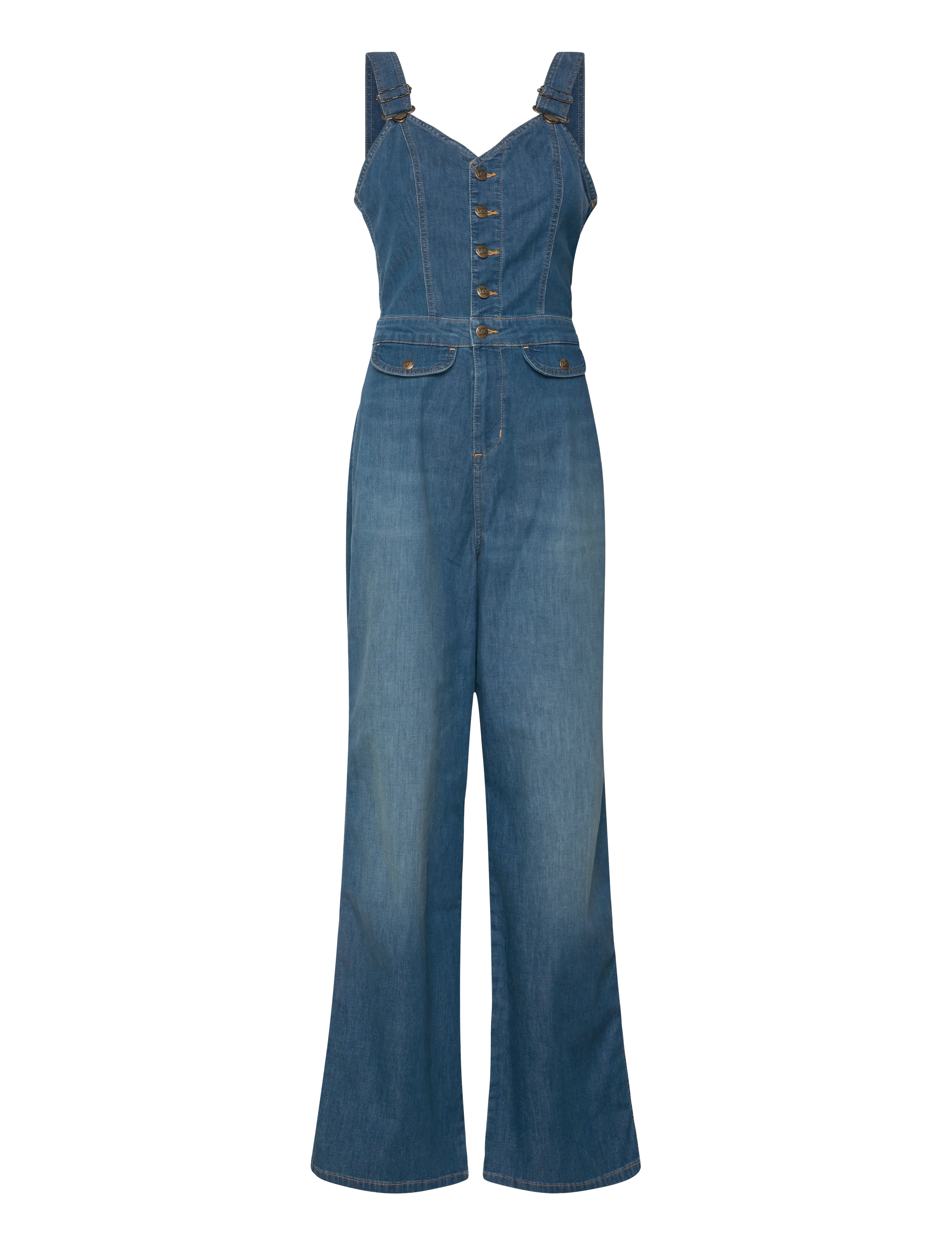 LEE JEANS Cut Out Jumpsuit Blau - Lx00 - Damen