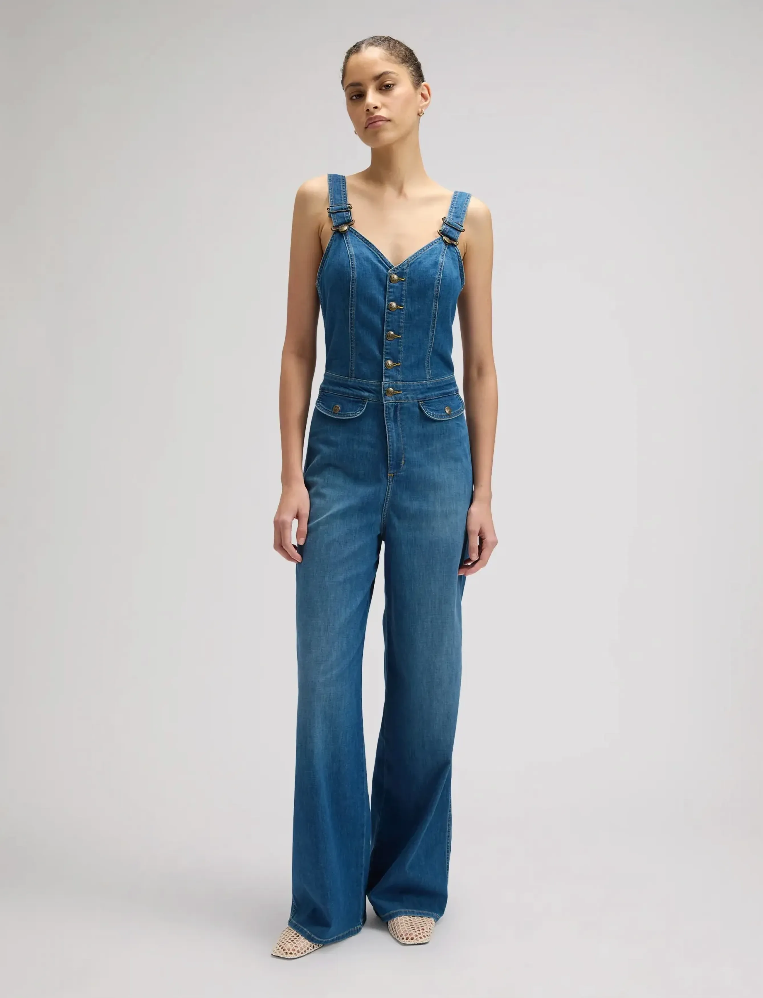 Lee Jeans Cut Out Jumpsuit, Kvinder, Denim Jumpsuit, Blå, Str: M x 00