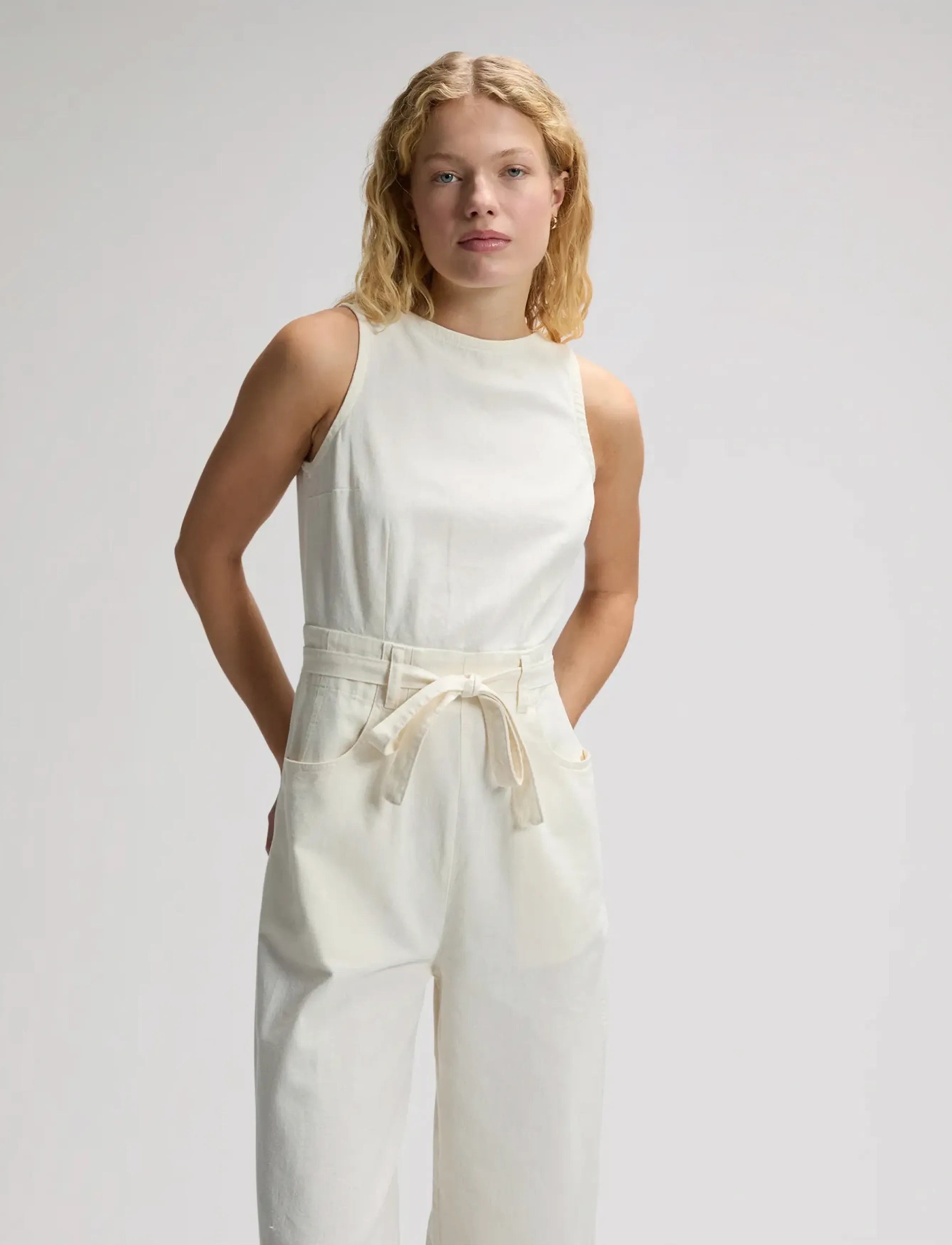 Lee Jeans BOATNECK JUMPSUIT - Vaatteet - NATURAL / cream