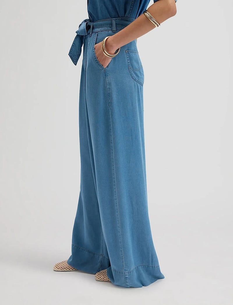 Lee Jeans - PLEATED WIDE LEG - hosen mit weitem bein - ice storm - 4