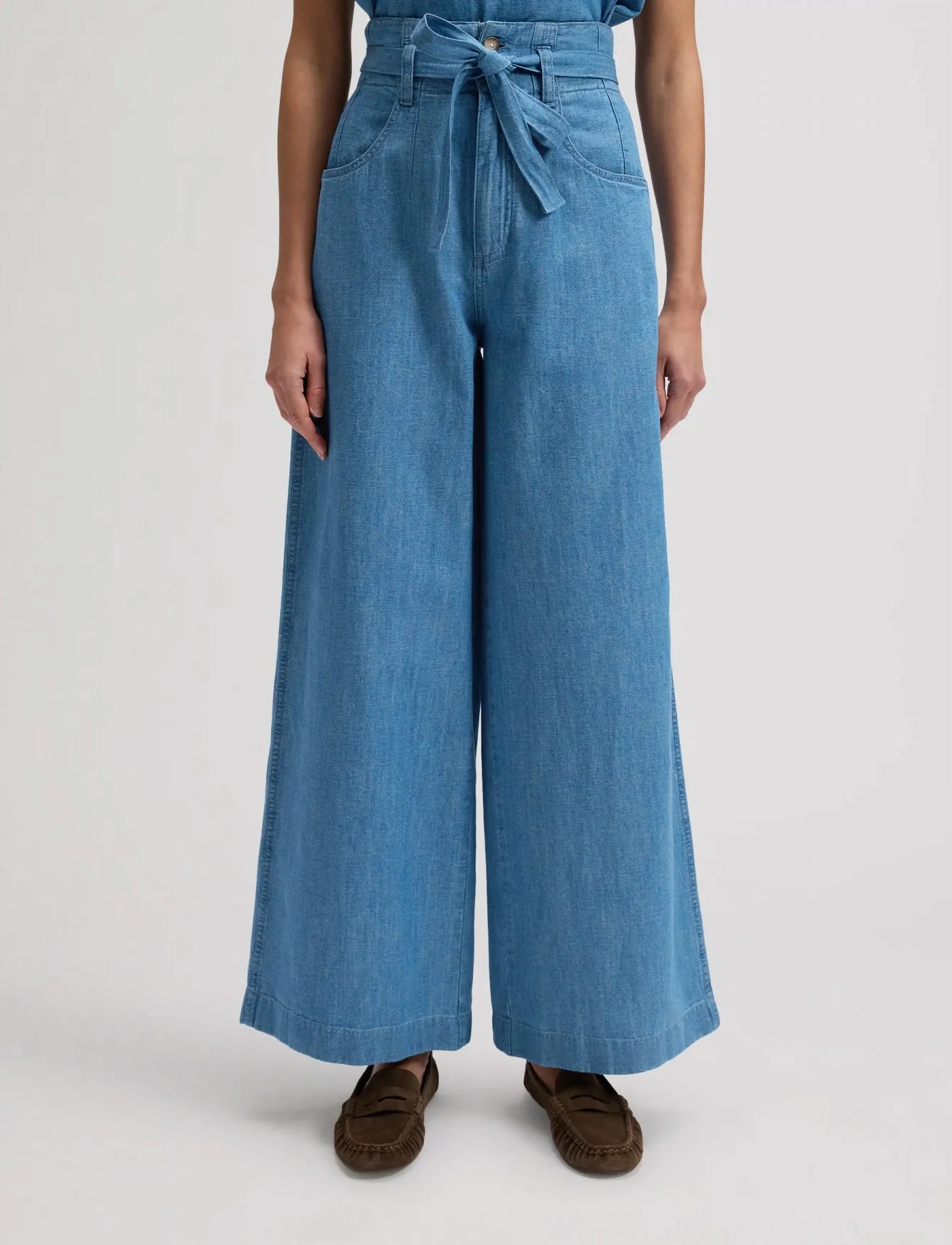 Lee Jeans PLEATED TROUSER - Hosen mit weitem Bein - COMPANION PIECE / blue