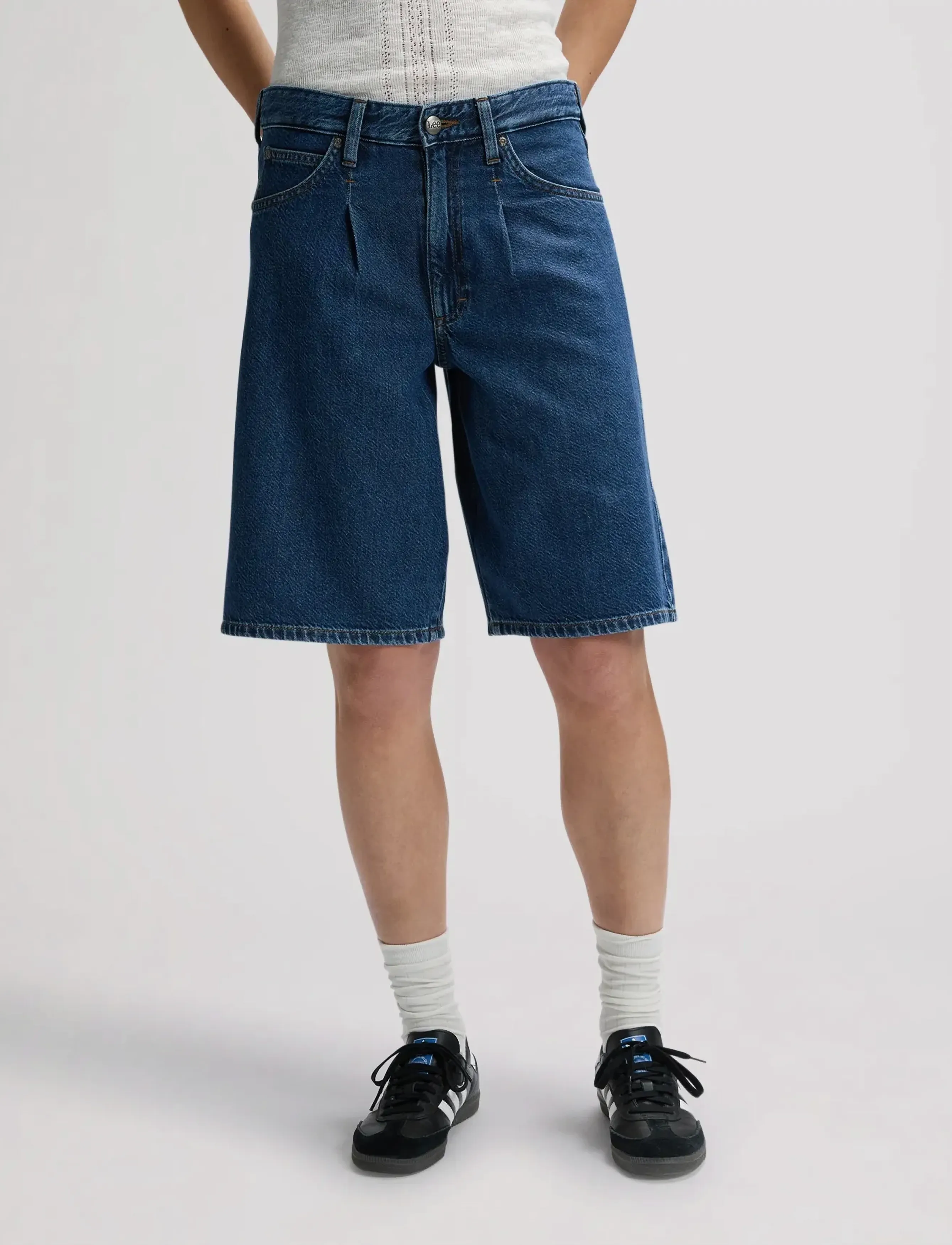 Lee Jeans DRAPEY JORT - Vaatteet - OVERT WASH / blue