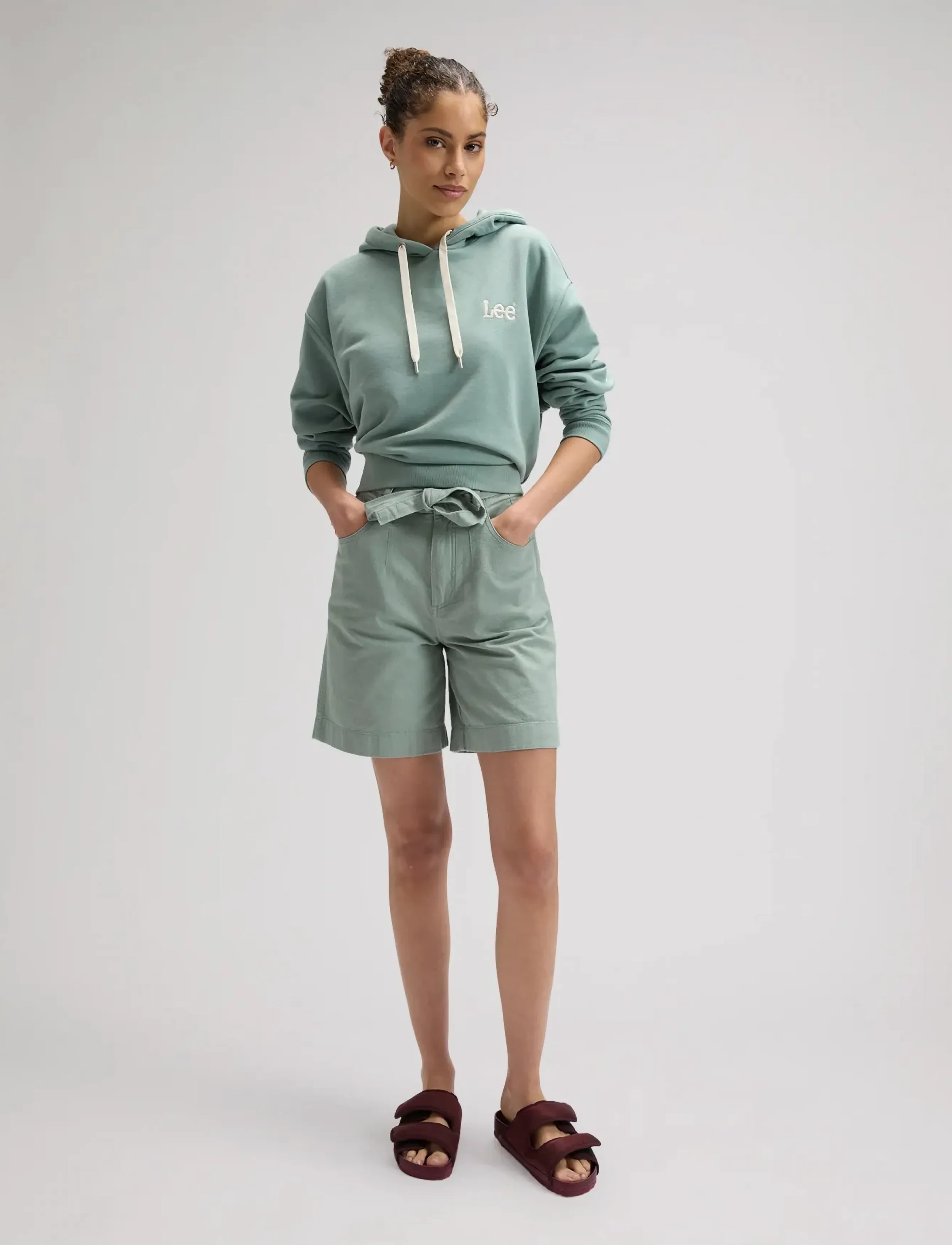 Lee Jeans - PLEATED BERMUDA - bermudashorts - desert sage - 5