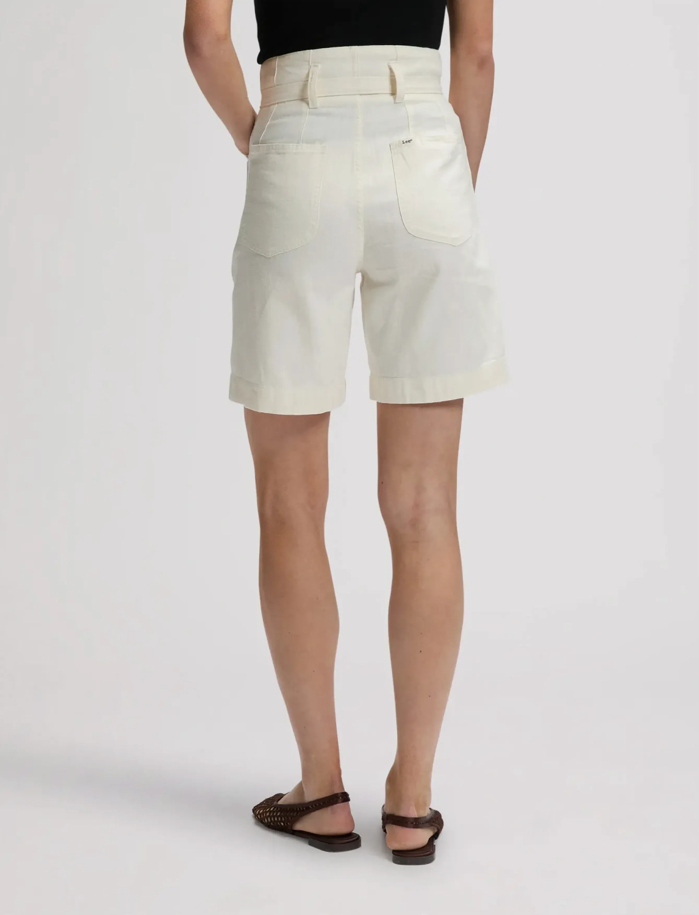Lee Jeans - PLEATED BERMUDA - bermudy - natural - 2