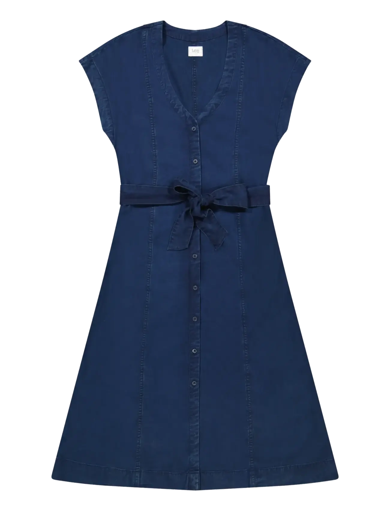 LEE JEANS Belted Midi Kleid Navy - Sx00 - Damen