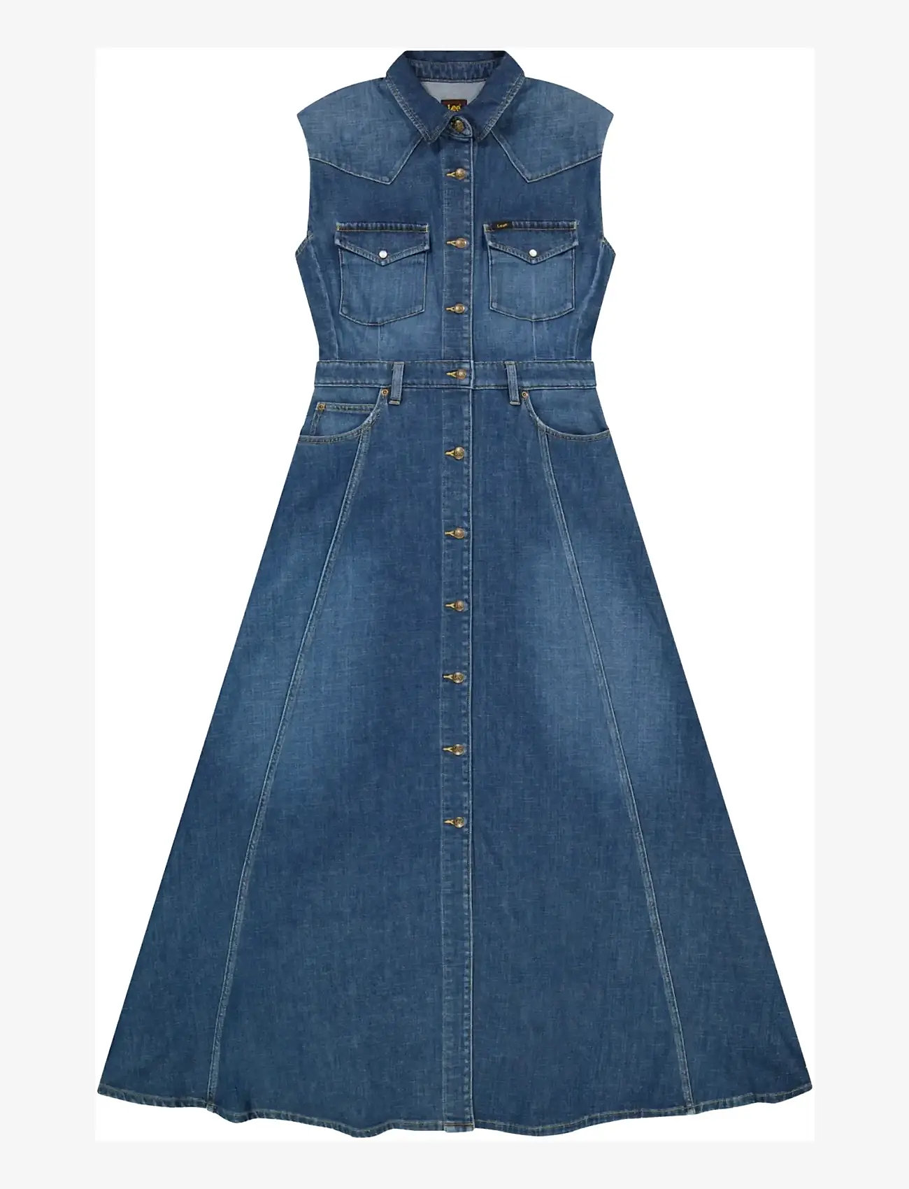 Lee Jeans - MAXI WESTERN DRESS - hemdkleider - dark magic - 1