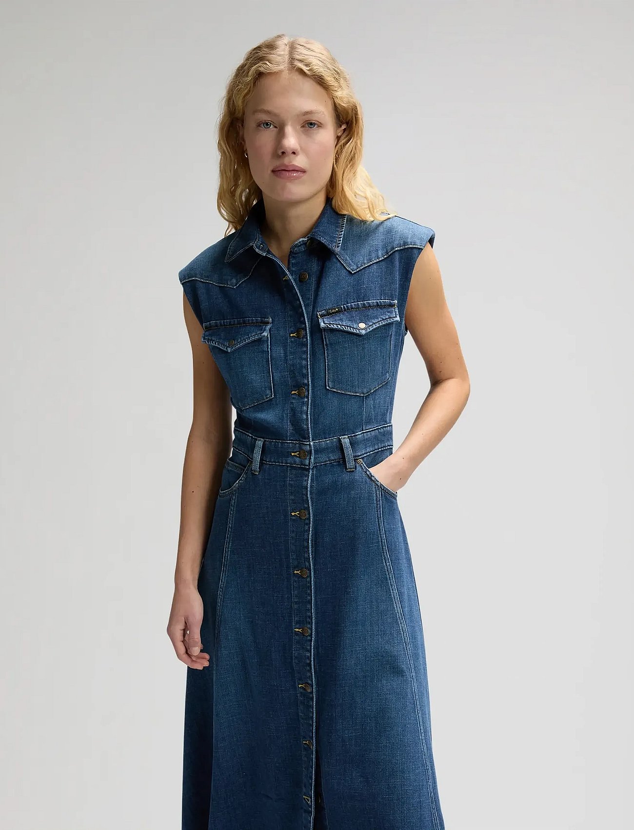 lee denim dress Lee Women's and Women's Plus Heritage Western Denim Dress, Sizes XS-4X