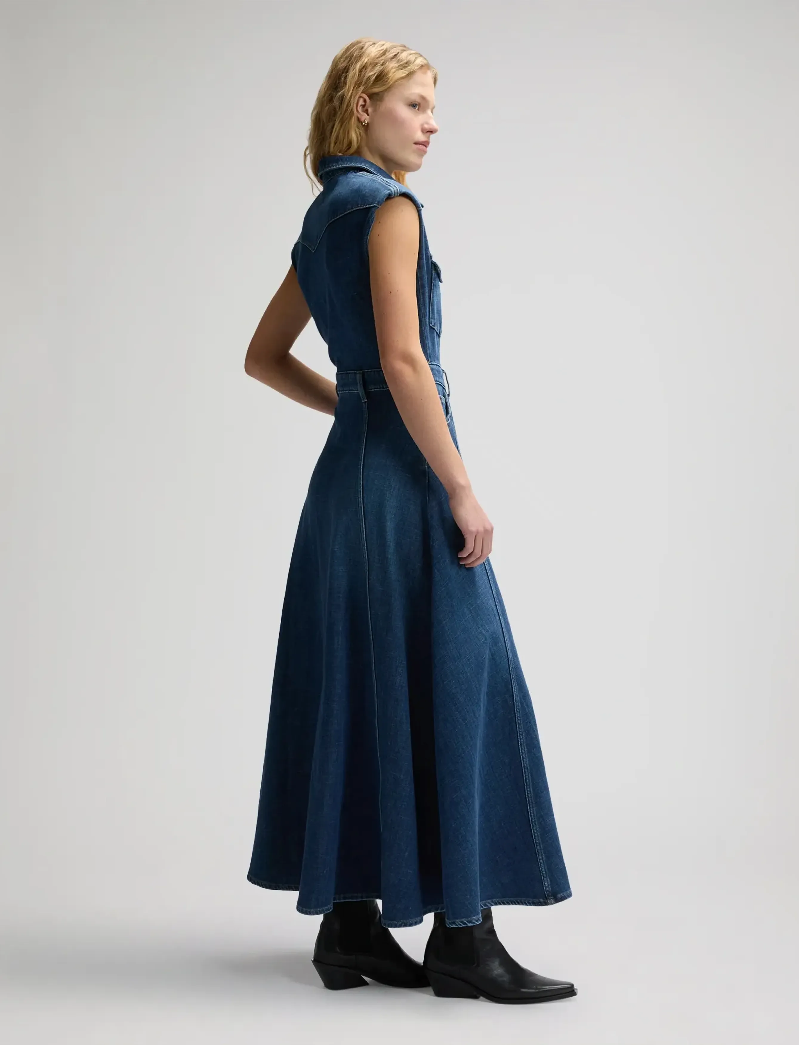 Lee Jeans - MAXI WESTERN DRESS - skyrtukjólar - dark magic - 4
