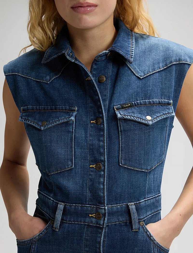 Lee Jeans - MAXI WESTERN DRESS - hemdkleider - dark magic - 5