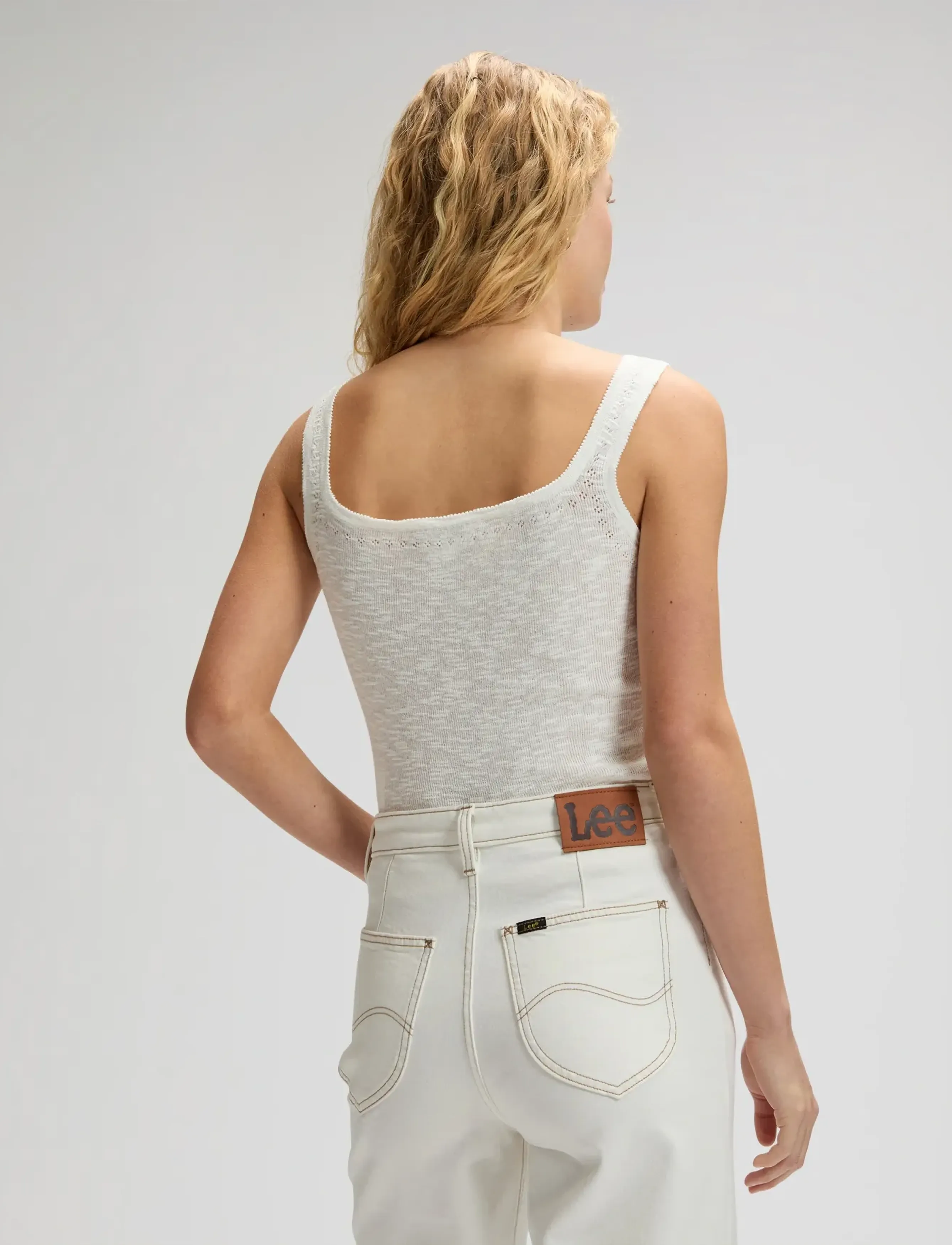 Lee Jeans - KNITTED TANK - varrukateta alussärgid - ecru - 2