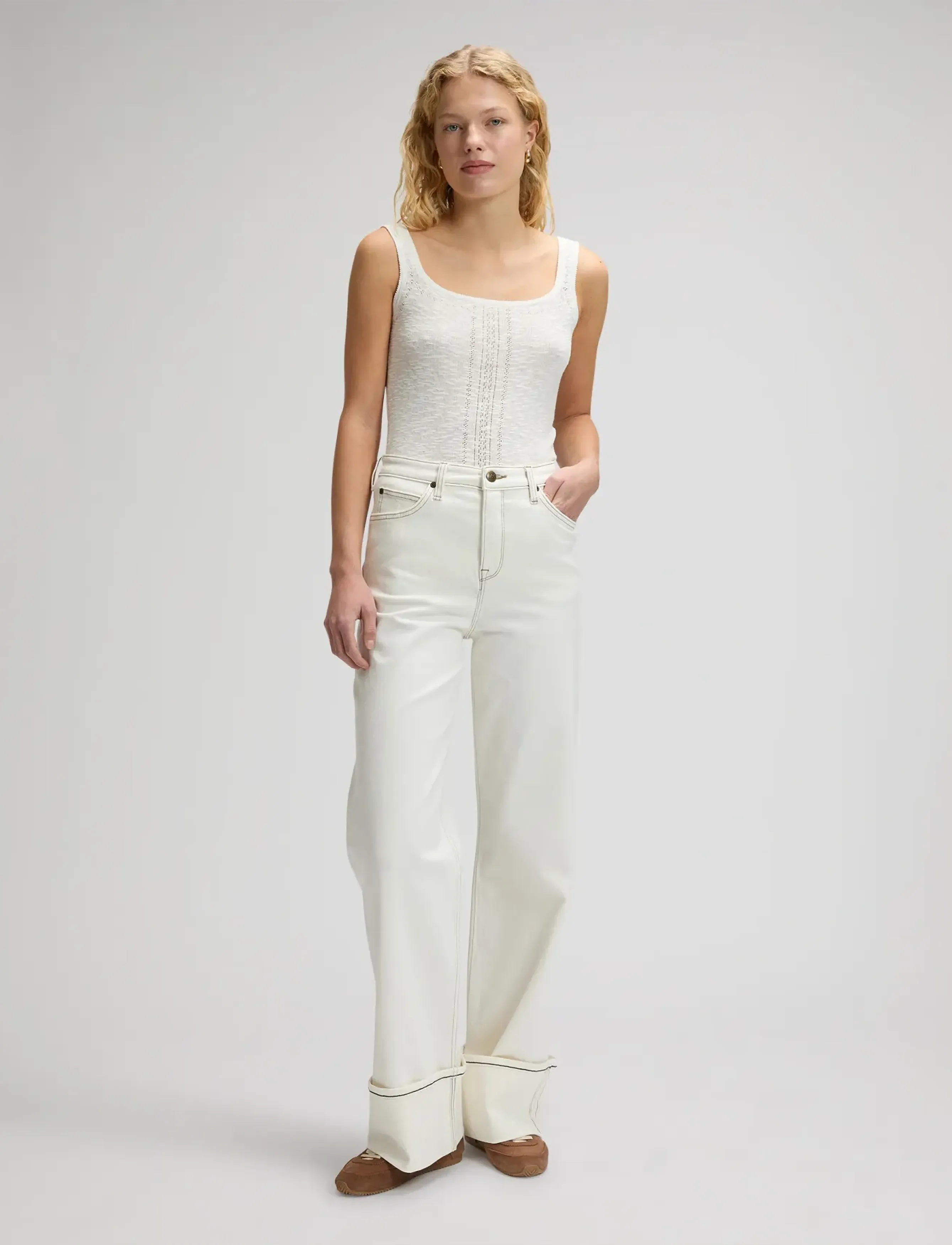 Lee Jeans - KNITTED TANK - varrukateta alussärgid - ecru - 3