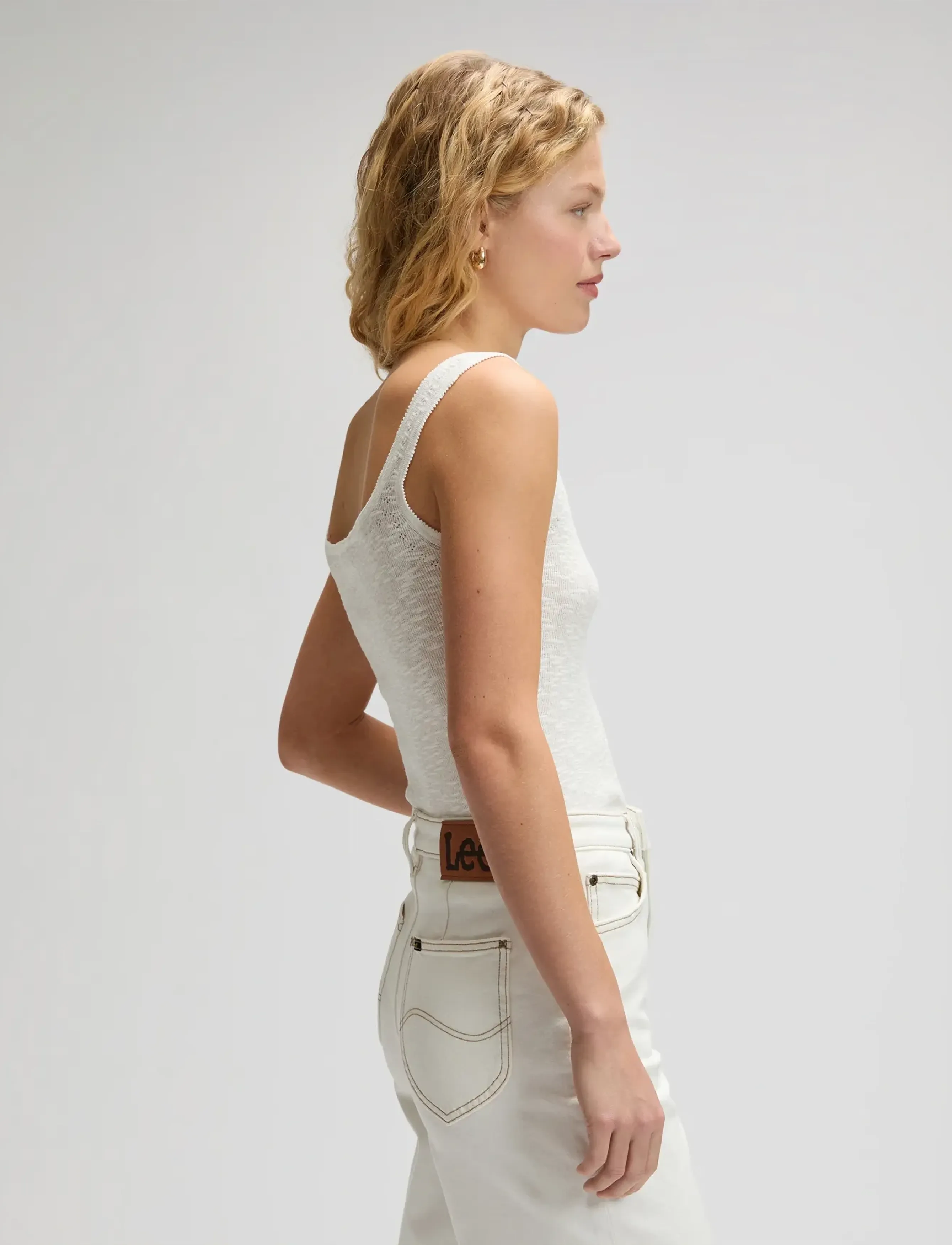 Lee Jeans - KNITTED TANK - varrukateta alussärgid - ecru - 4