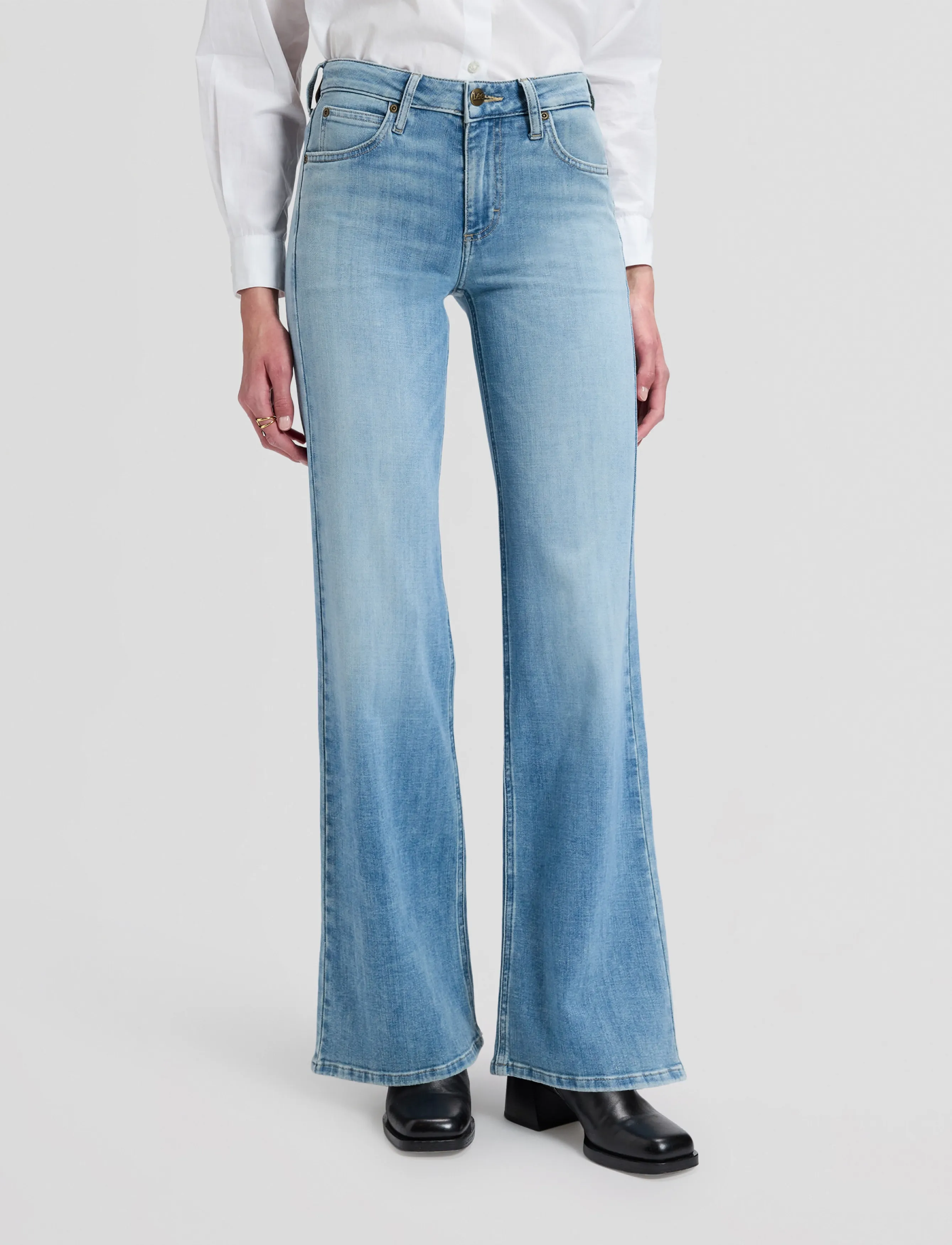 Lee Jeans - LANA - utsvängda jeans - light screen - 2