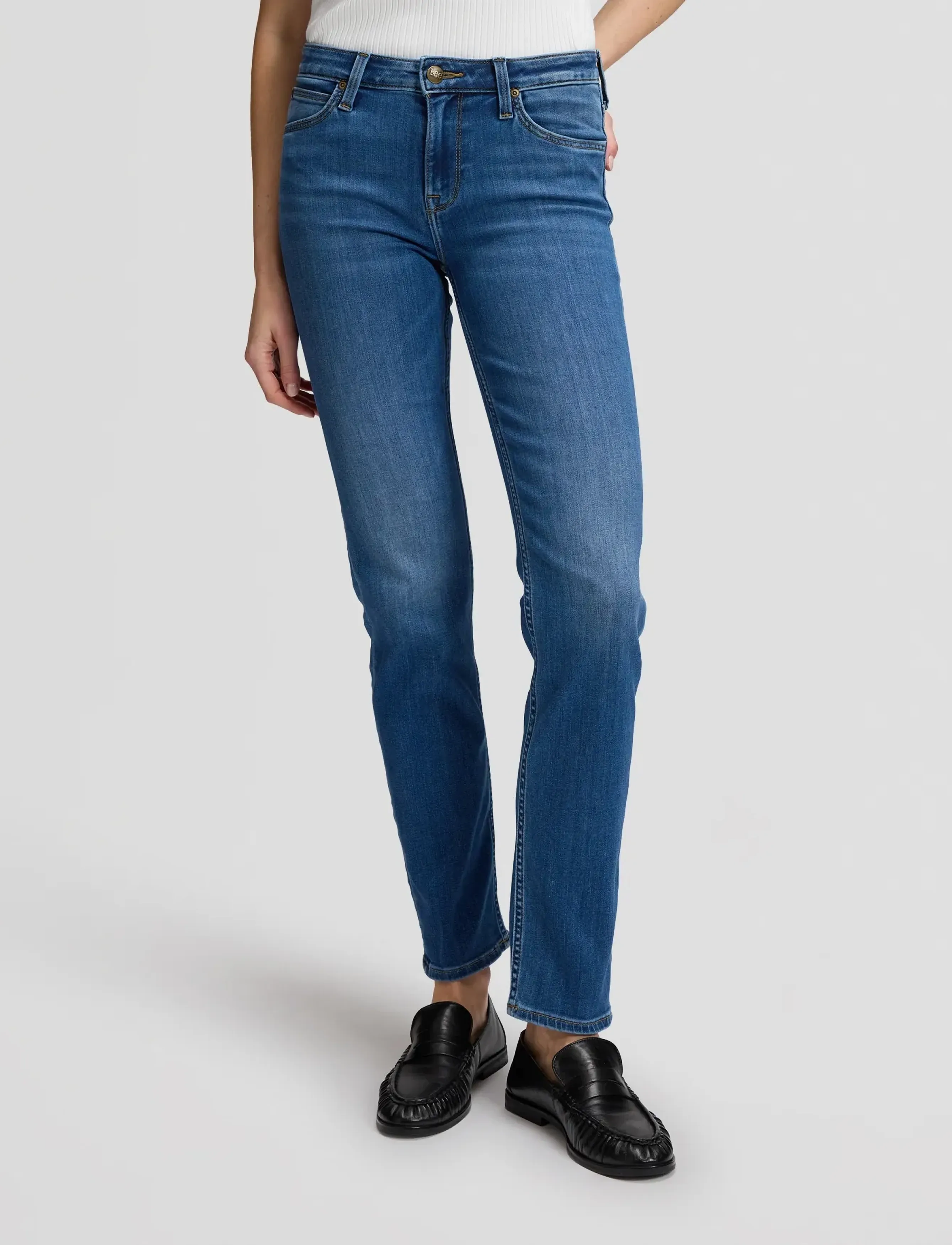 Lee Jeans Elly, Kvinder, Straight Leg Jeans, Blå, Str: 28 x 33