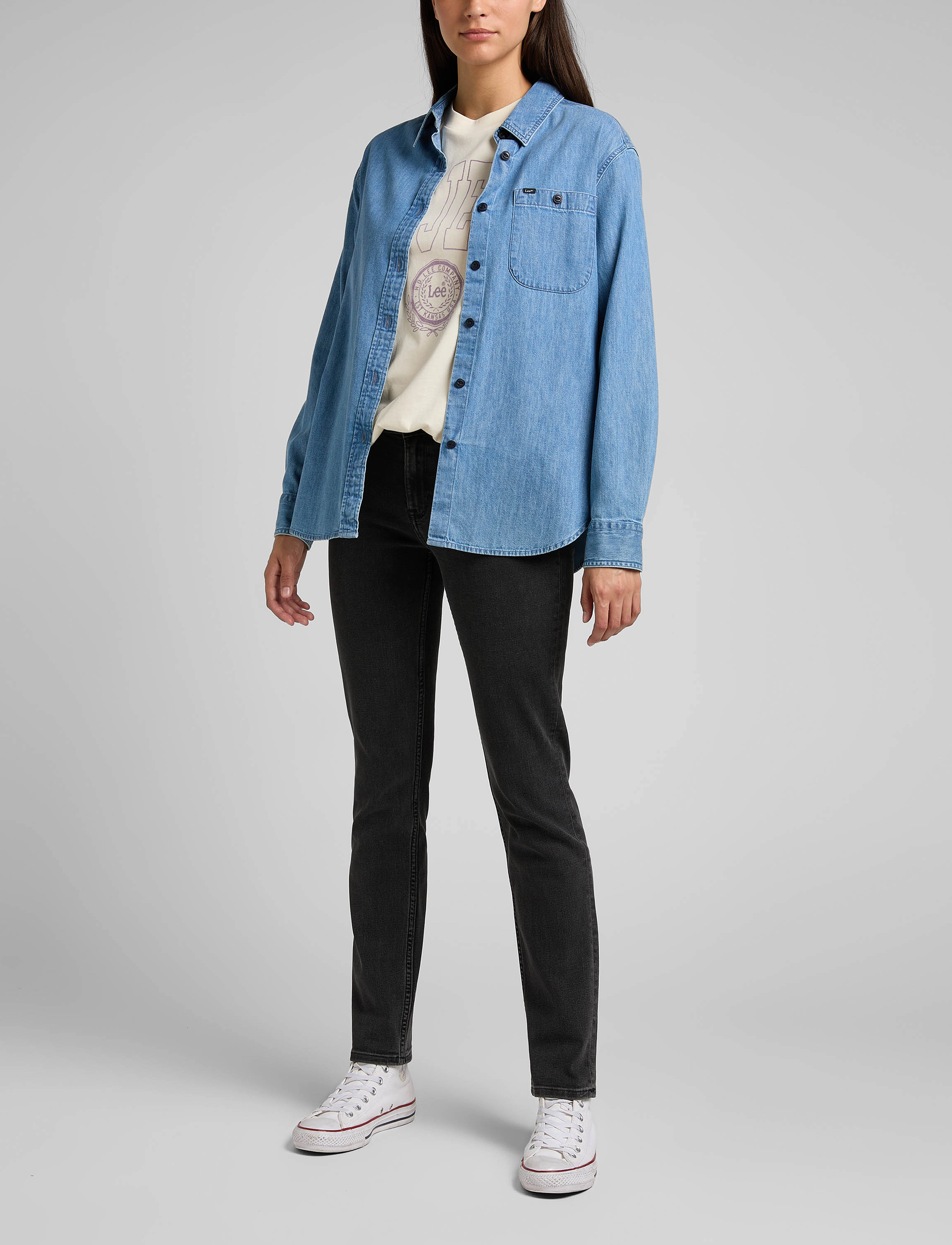 Lee Jeans - ELLY - black mid stone - 4