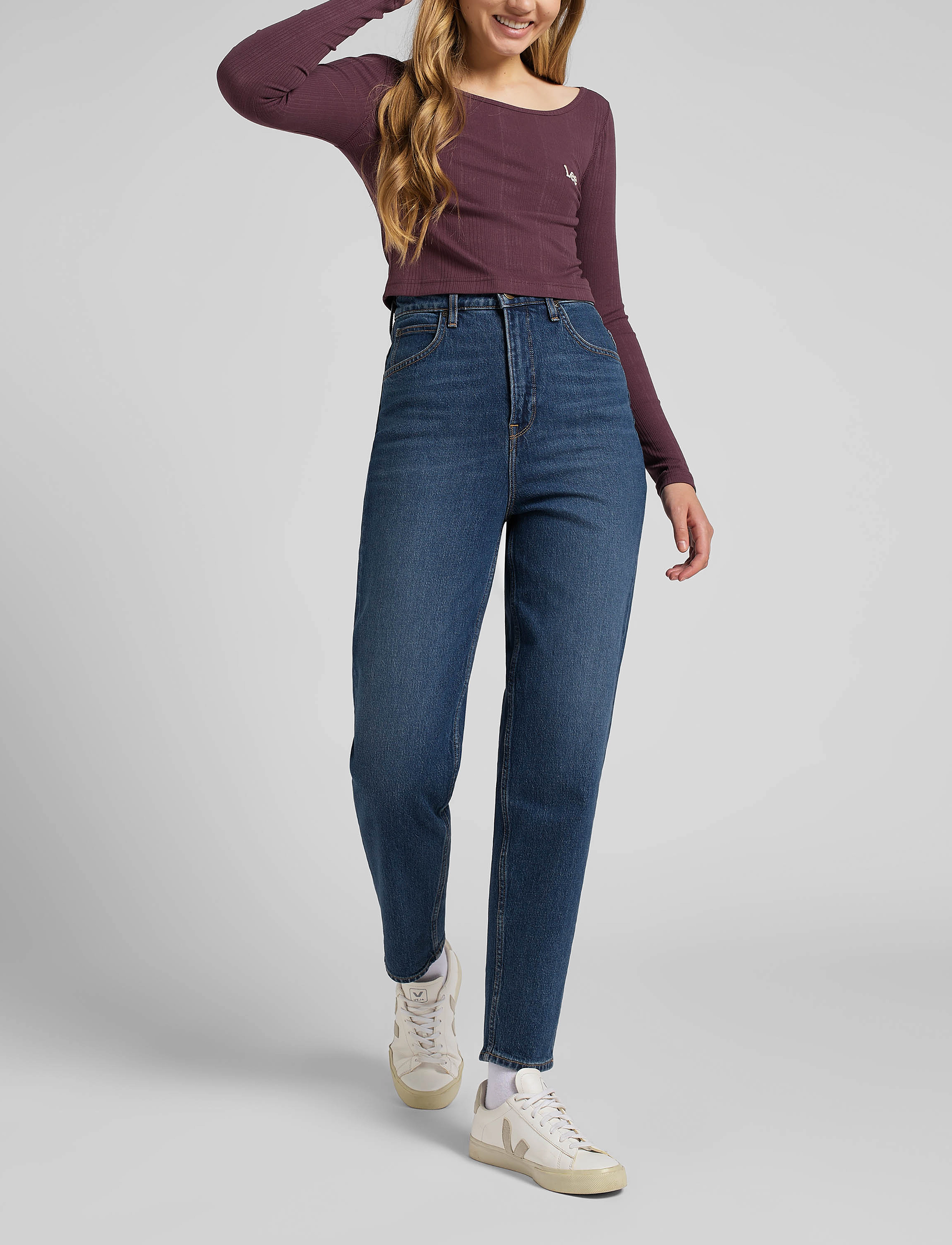 Lee Jeans - STELLA TAPERED - dark ruby - 4