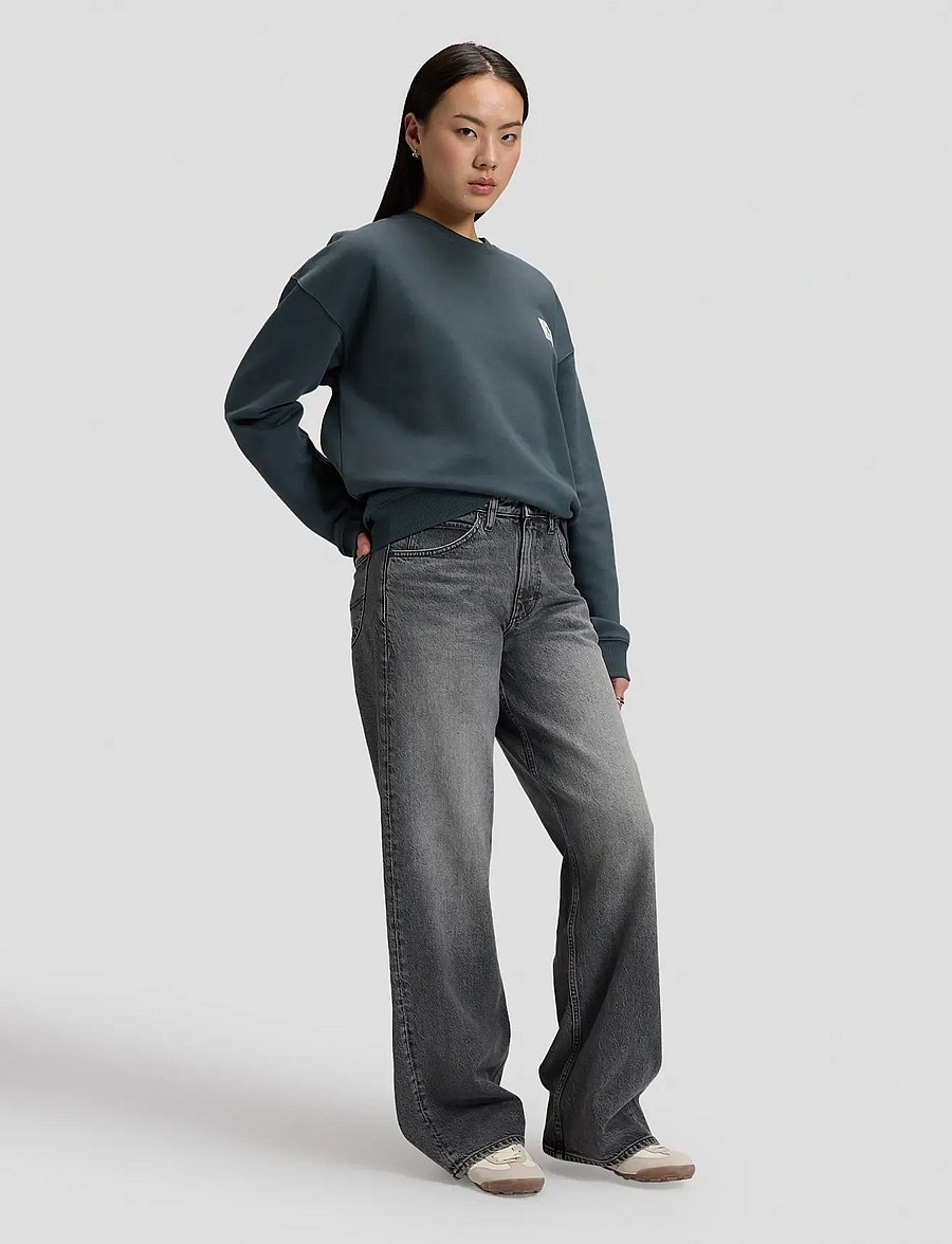 Lee Jeans - RIDER LOOSE - laia säärega teksad - deep dark space - 0