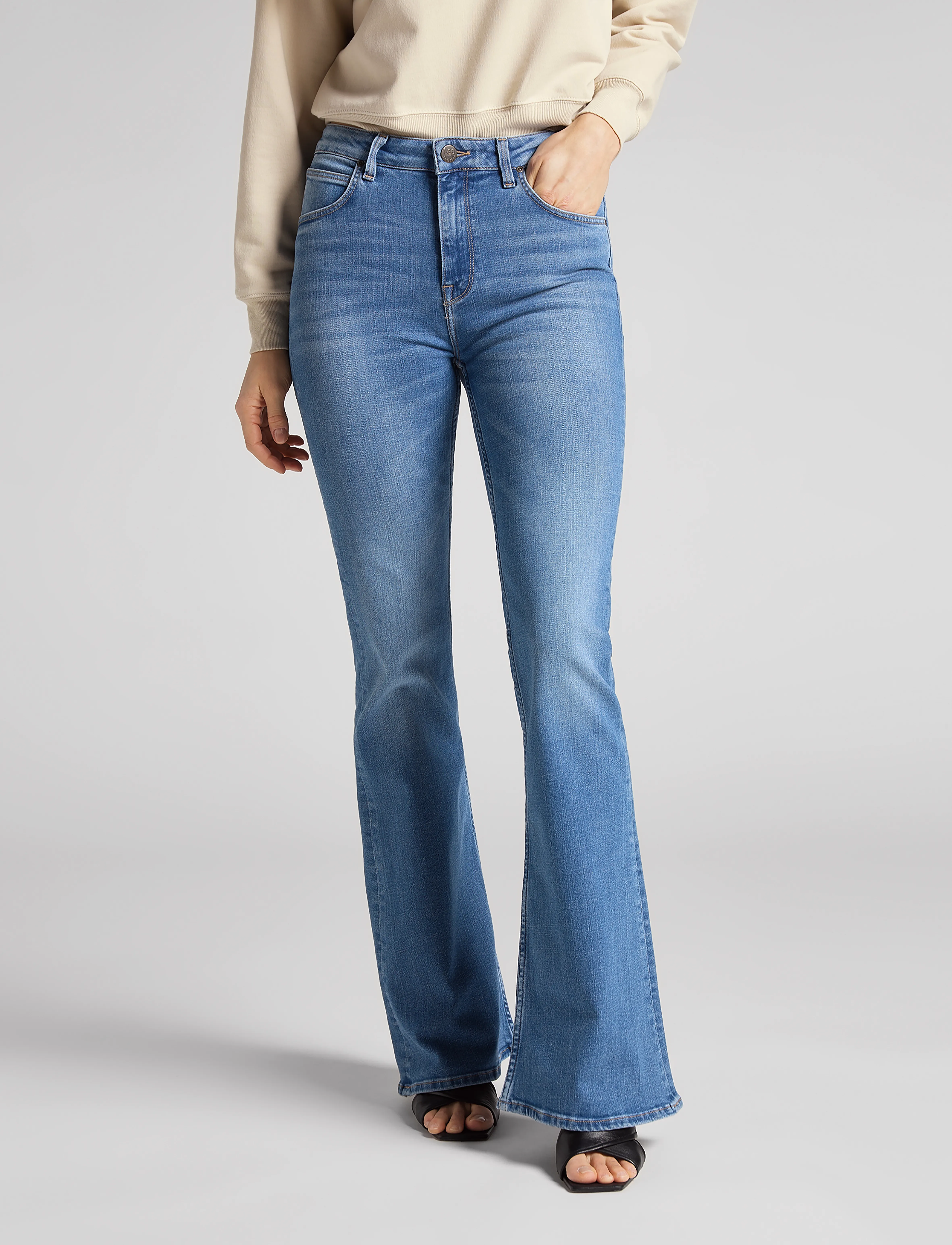 Lee Jeans - BREESE - utsvängda jeans - jaded - 5