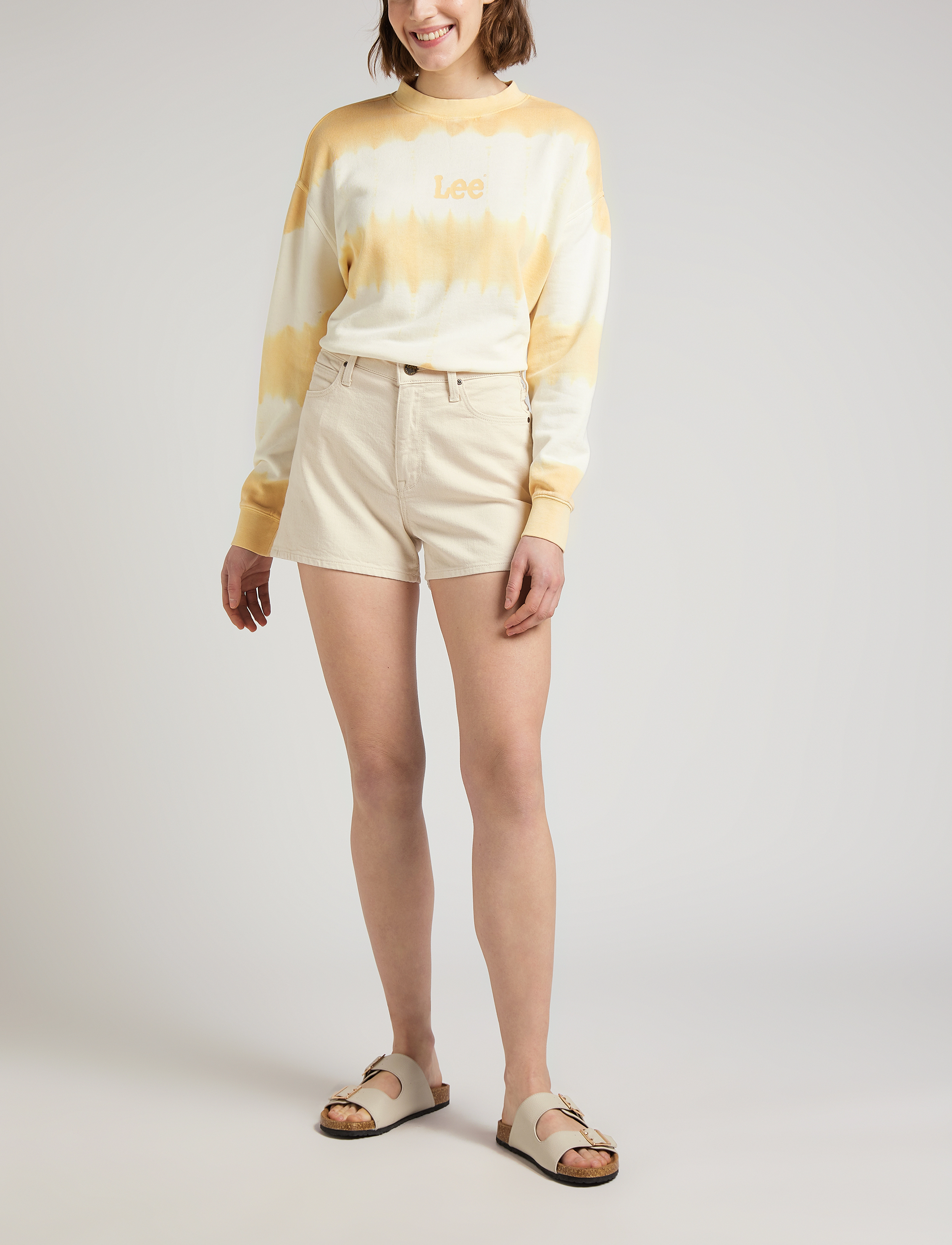 Lee Jeans - CAROL SHORT - jeansowe szorty - marble white - 4