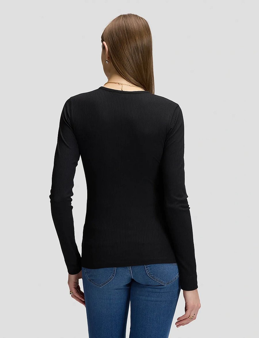 Lee Jeans - LS HENLEY - black - 2