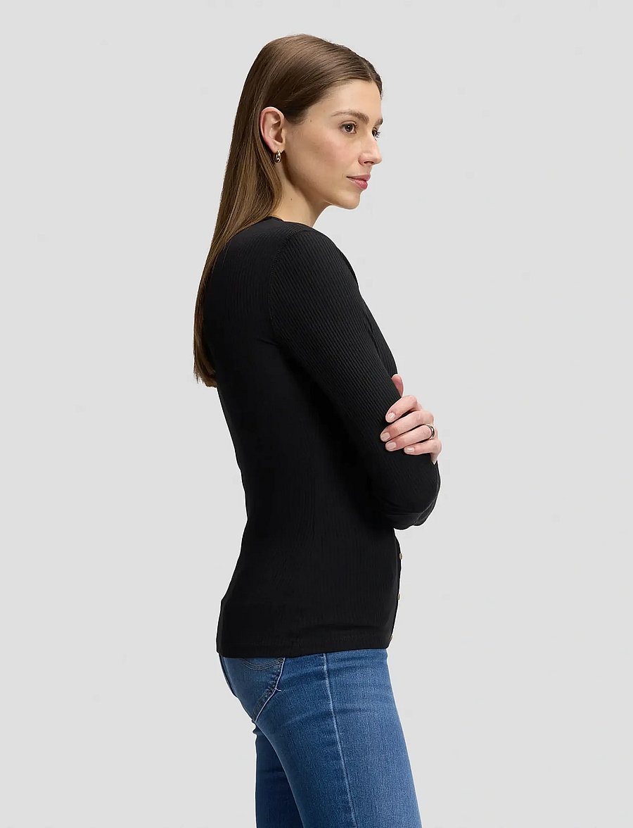 Lee Jeans - LS HENLEY - black - 4