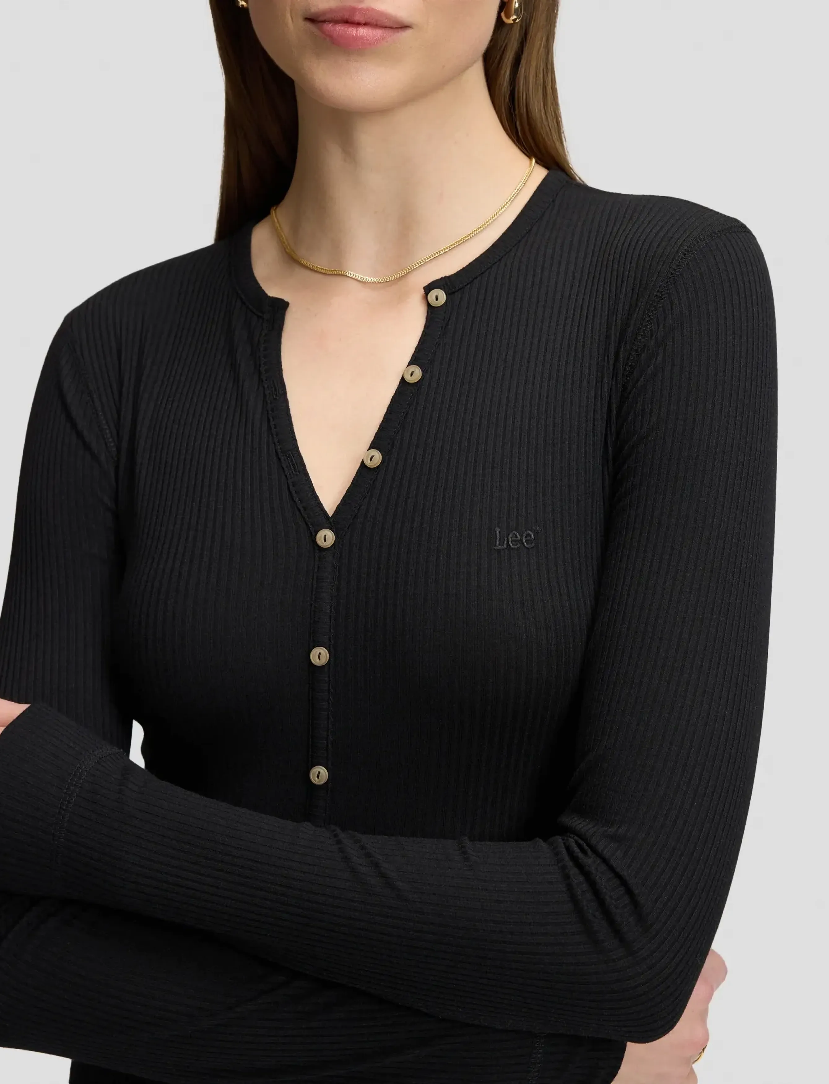 Lee Jeans - LS HENLEY - black - 5