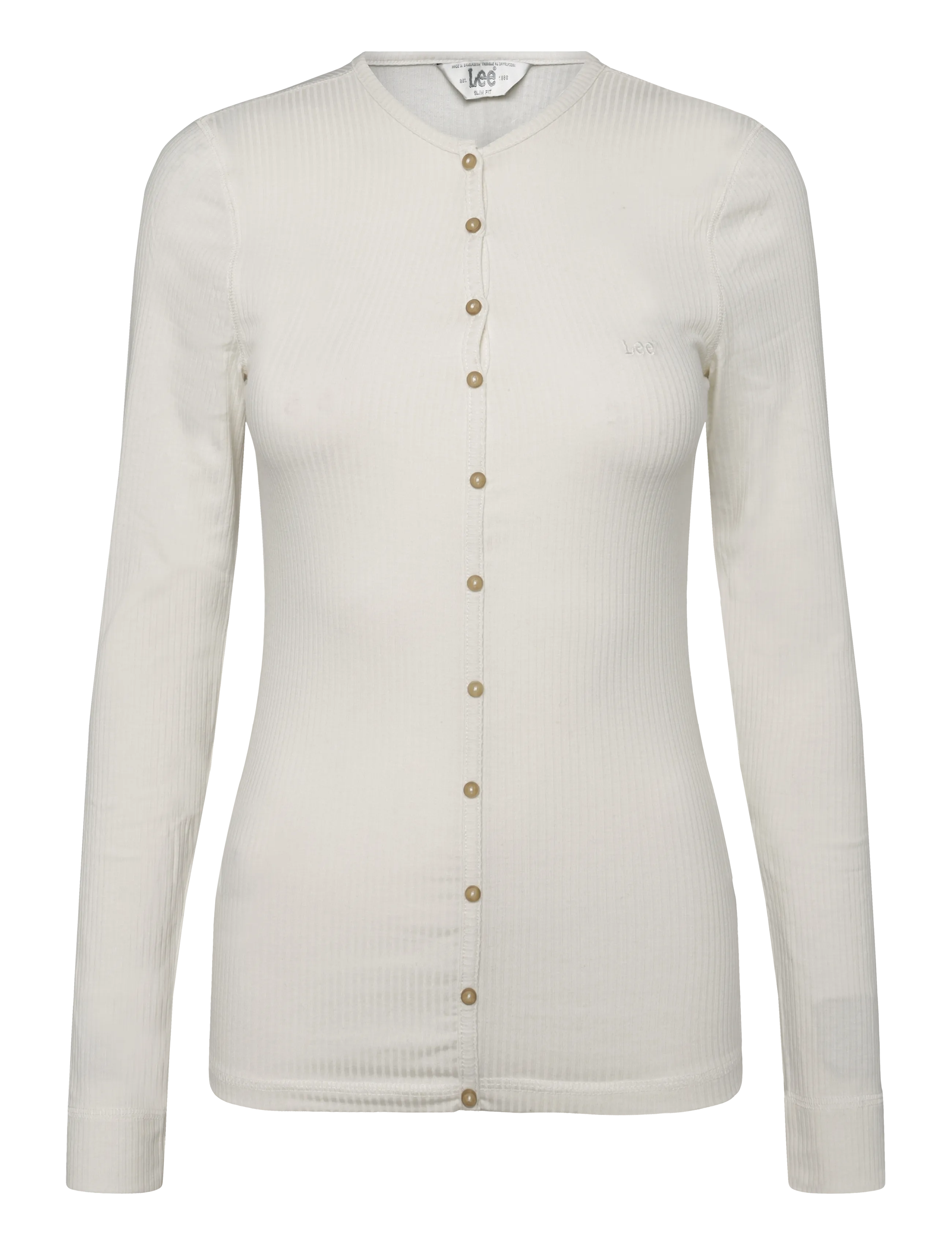 Lee Jeans Ls Henley, Damen, Langarm Henley, Creme, Gr: L