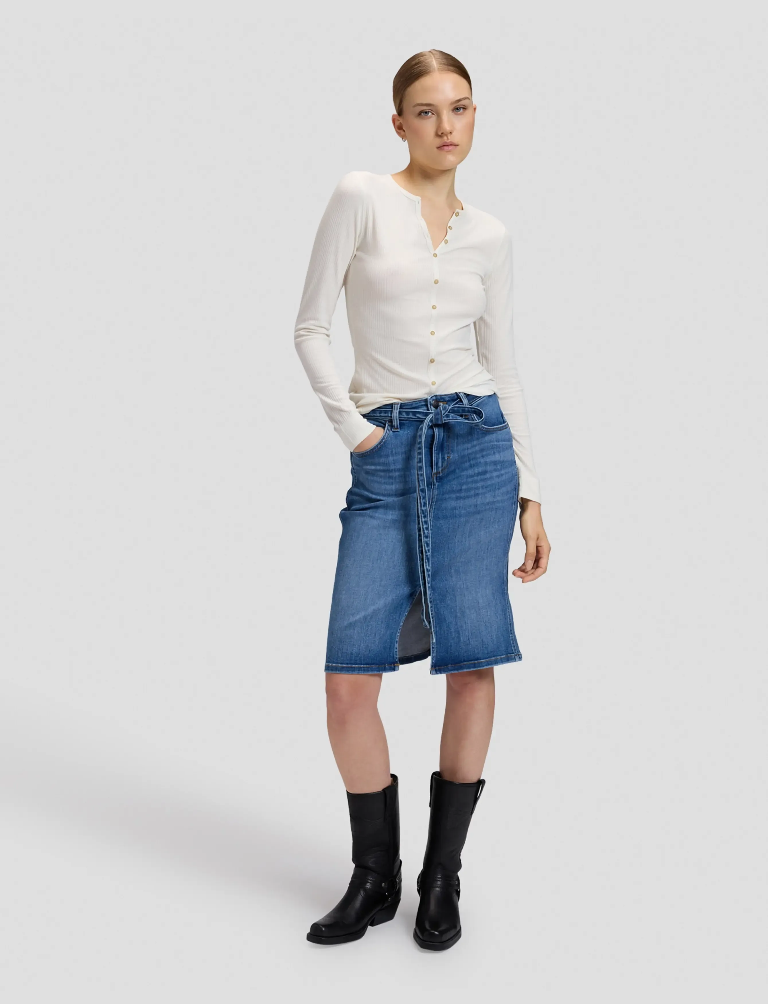 Lee Jeans - LS HENLEY - ecru - 2