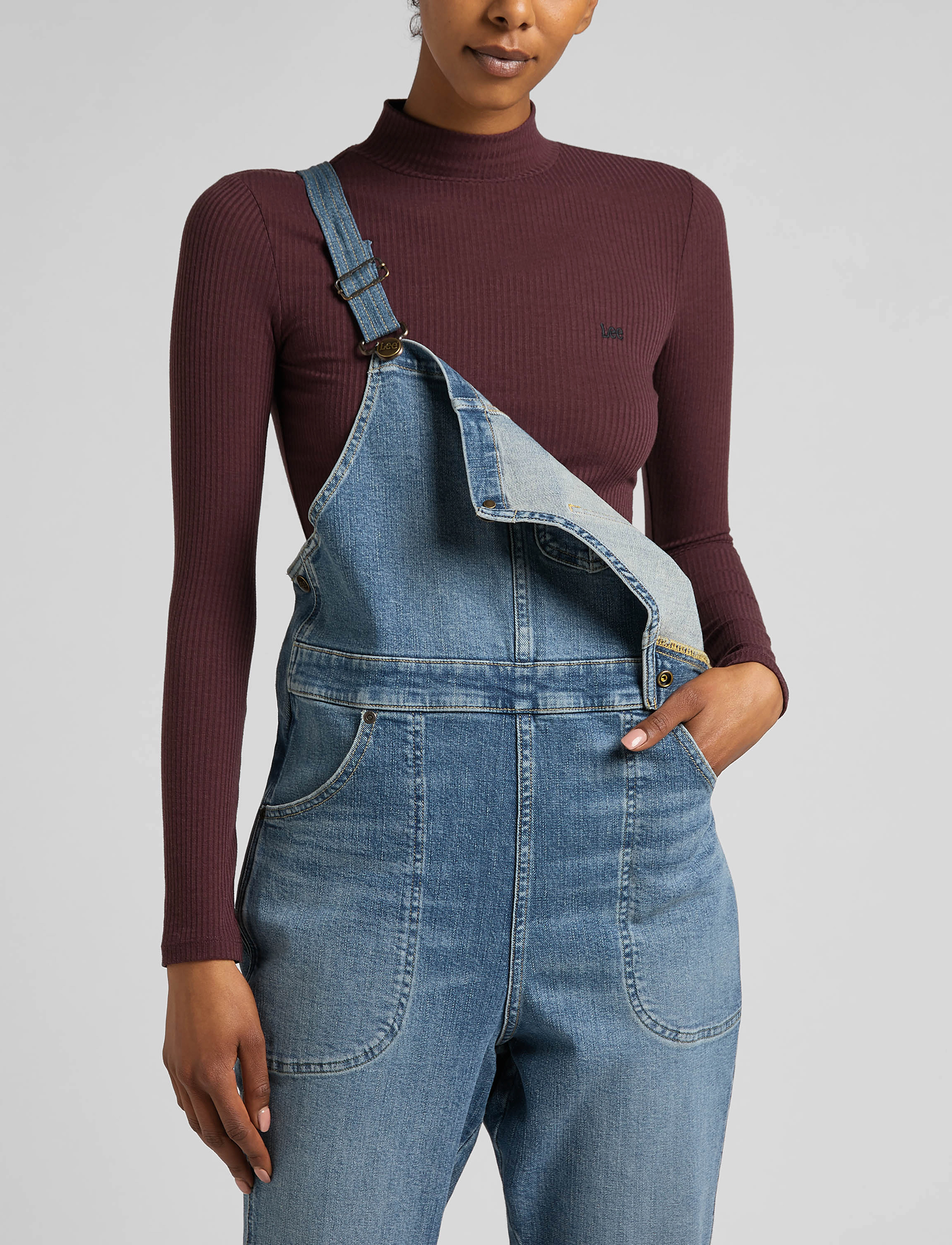 Lee Jeans - RIBBED LS HIGH NECK - boysenberry - 5