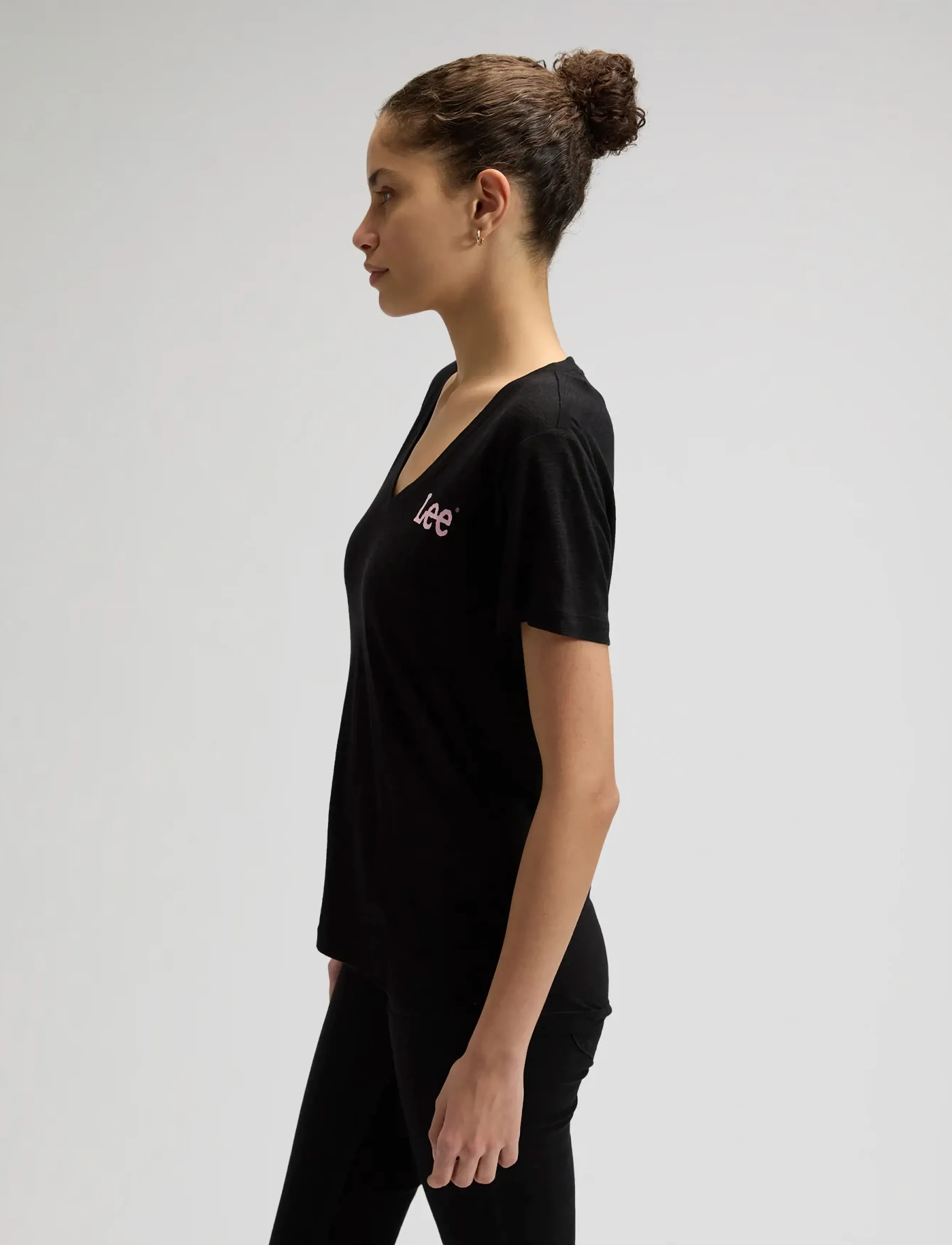 Lee Jeans - V NECK - laveste priser - black - 4