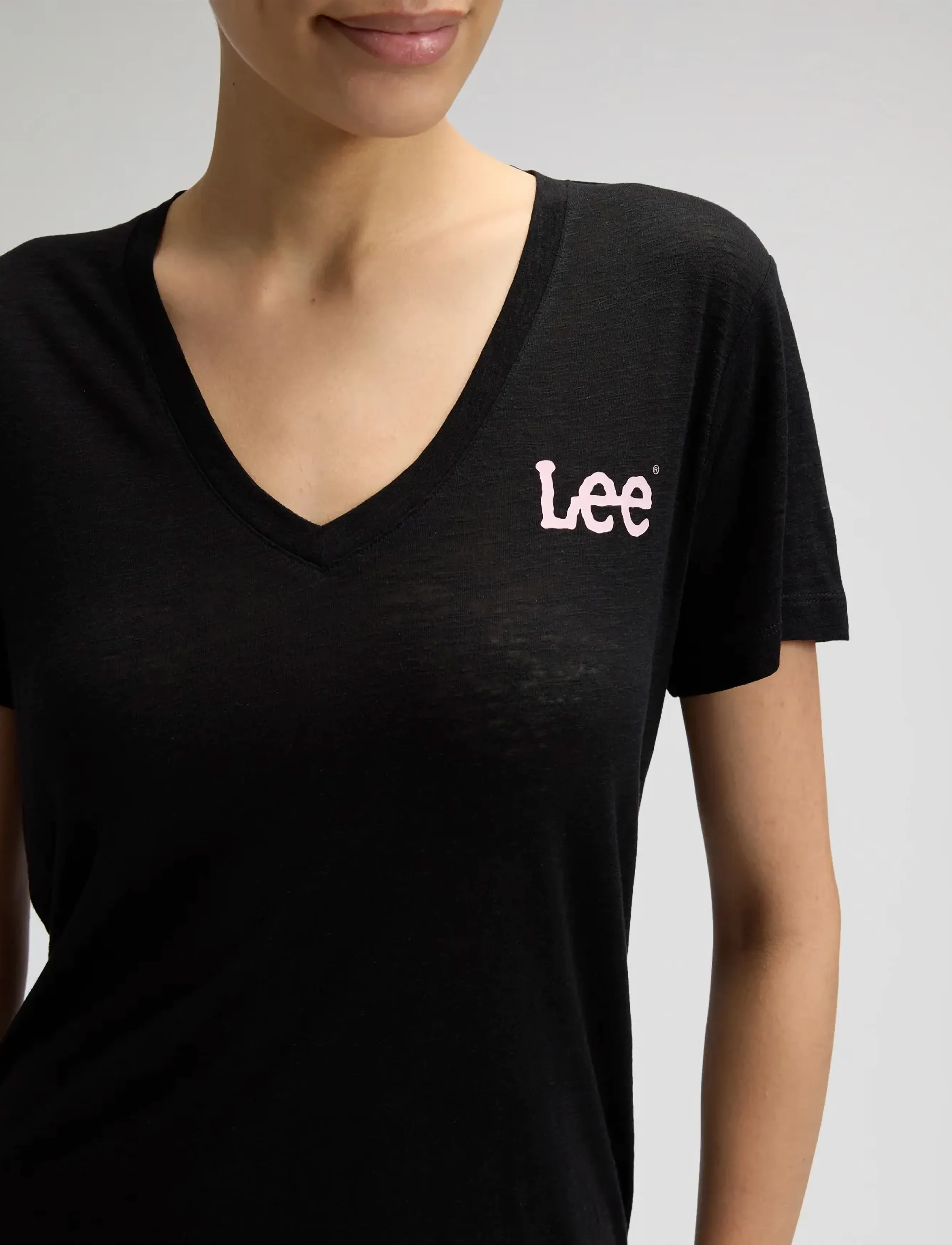 Lee Jeans - V NECK - laveste priser - black - 5