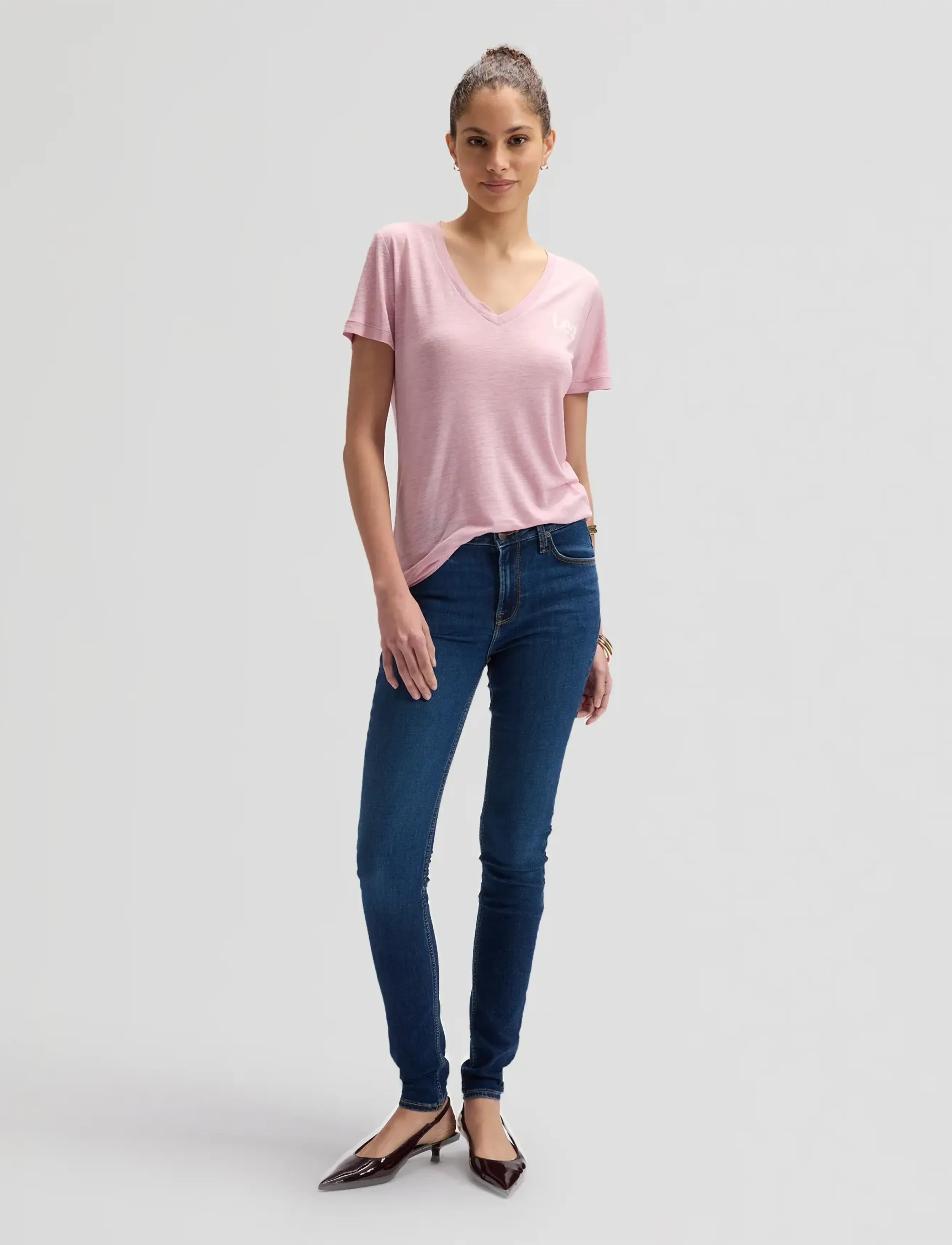 Lee Jeans - V NECK - die niedrigsten preise - soft mauve - 3