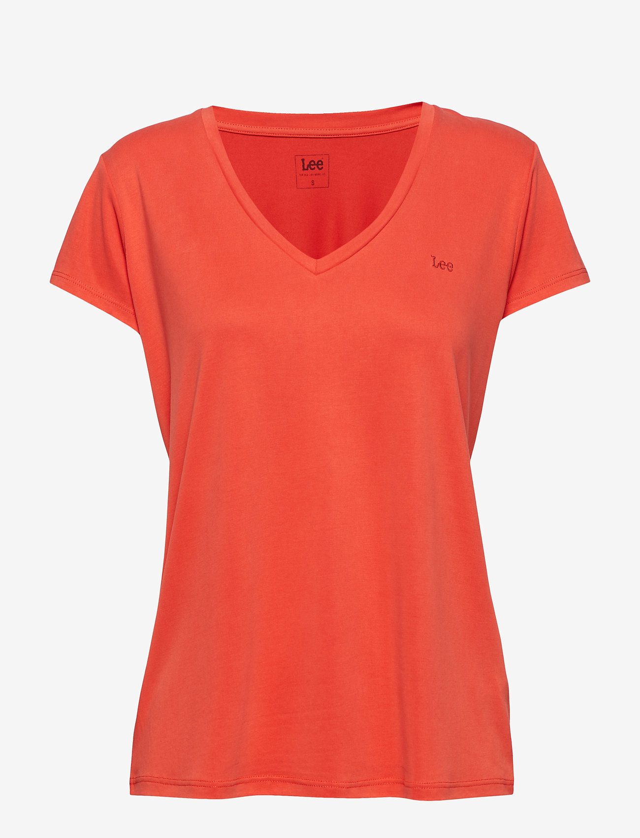 Lee Jeans - V-NECK TEE - burned red - 0
