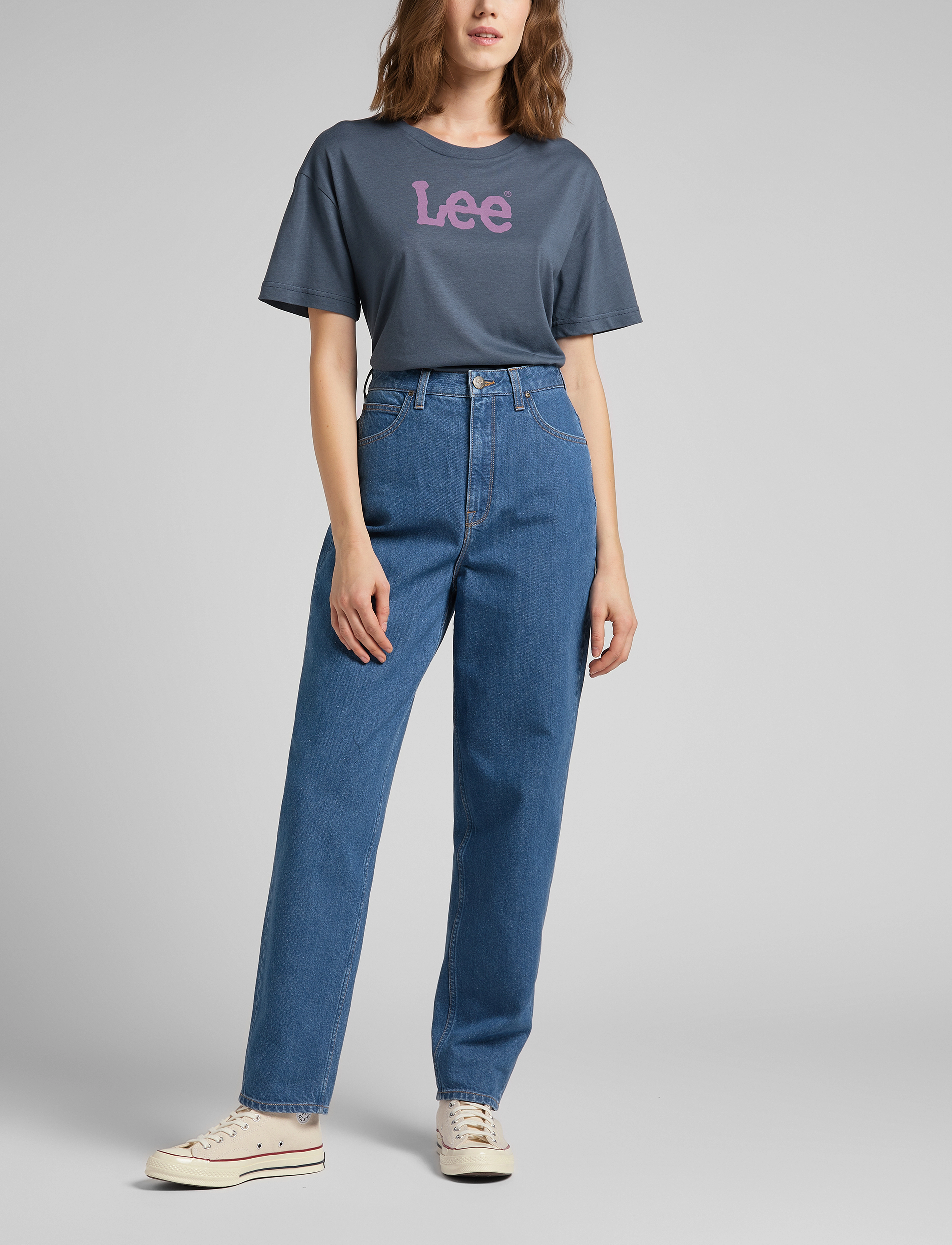 Lee Jeans - RELAXED CREW TEE - washed grey - 2